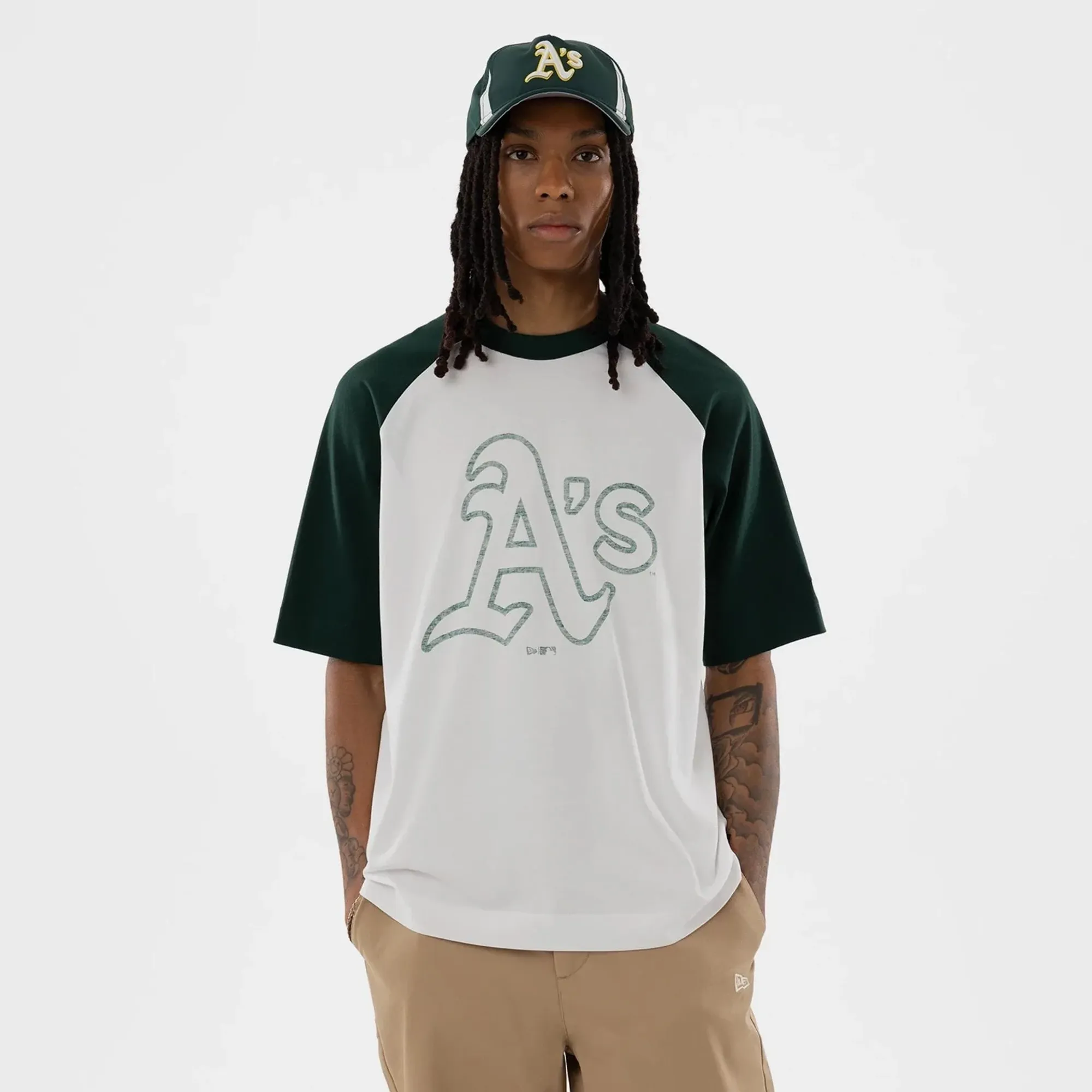 Athletics MLB White Boxy T-Shirt New Era Cap adult unisex