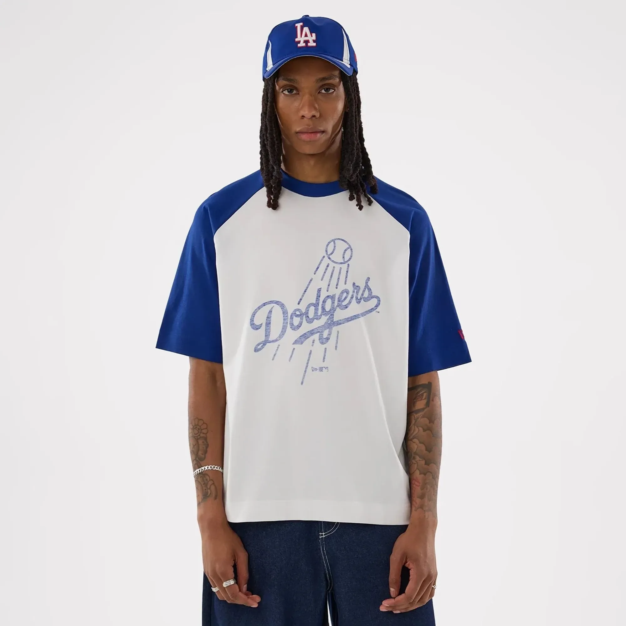 LA Dodgers MLB White Boxy T-Shirt New Era Cap adult unisex