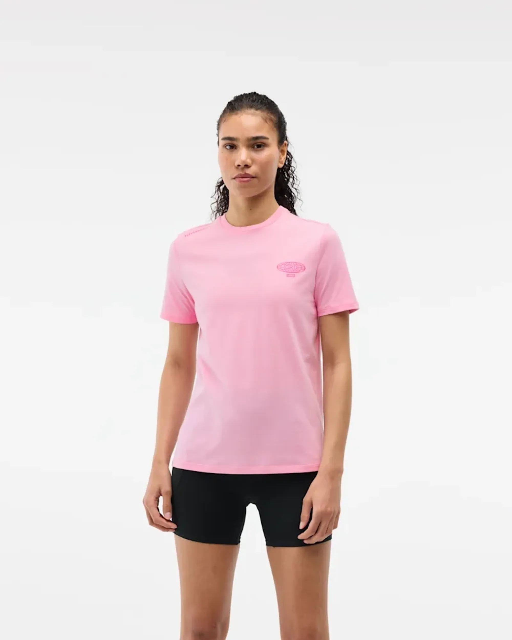 Hoka Women's Global Run Day Graphic T-Shirt In Bubble Gum