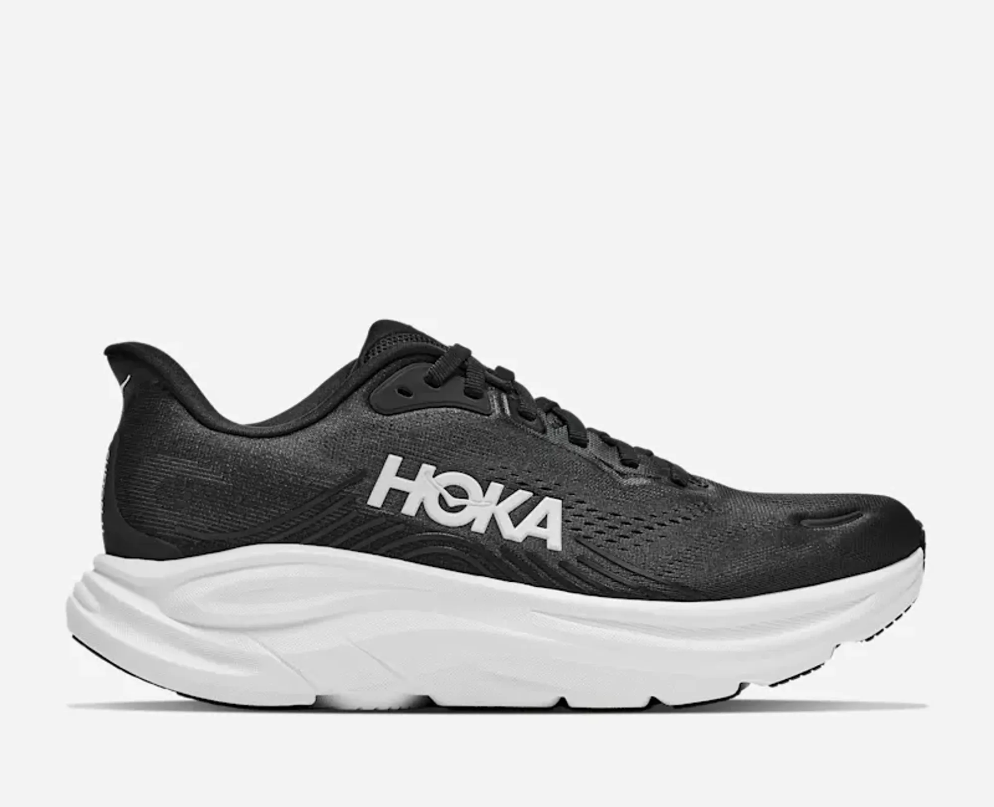 Hoka Women's Clifton 11 Road Running Shoes In Black/White