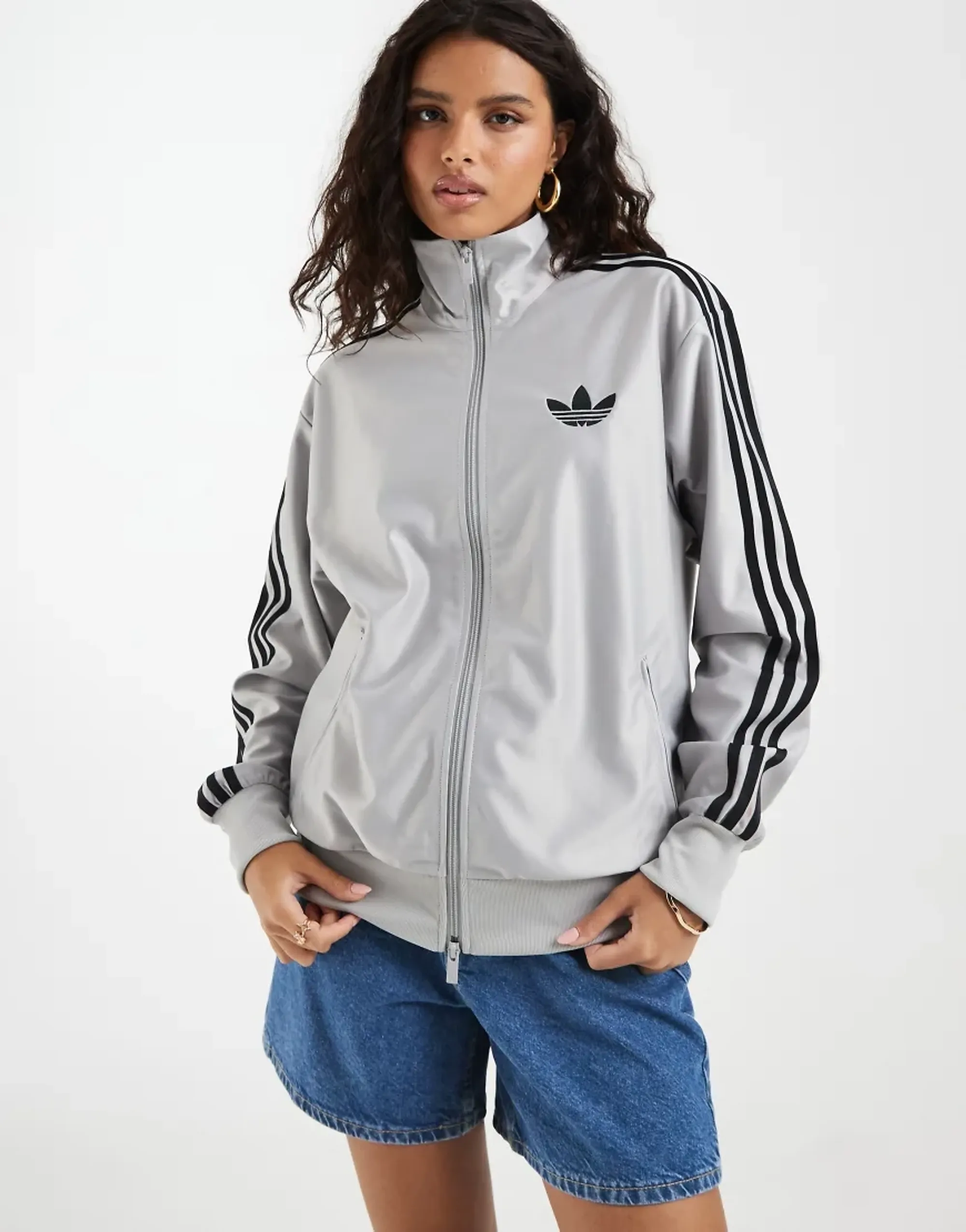Adidas Originals Metallic Firebird Loose Full Zip Sweatshirt