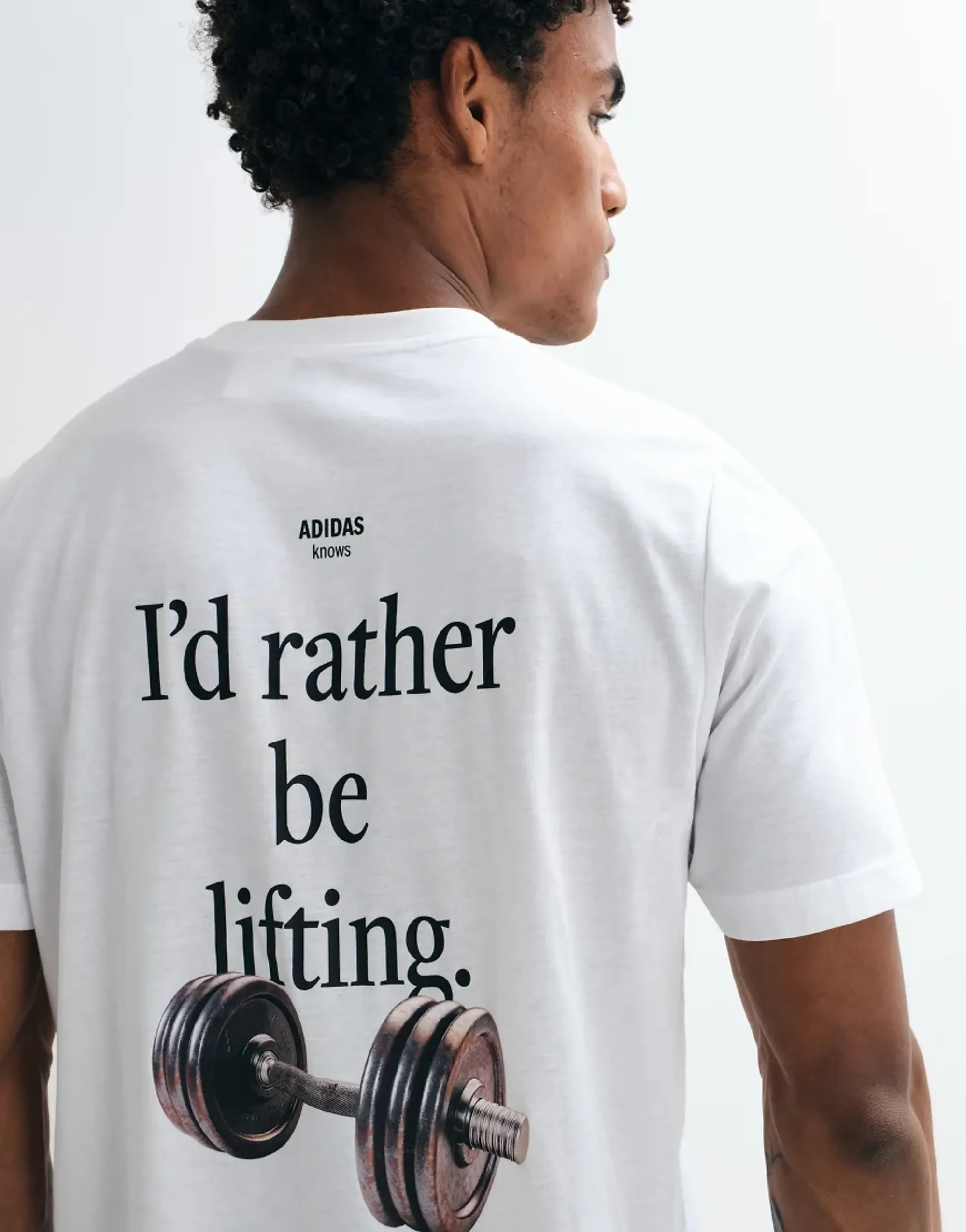 Adidas Training T-Shirt With Lifting Back Print In White