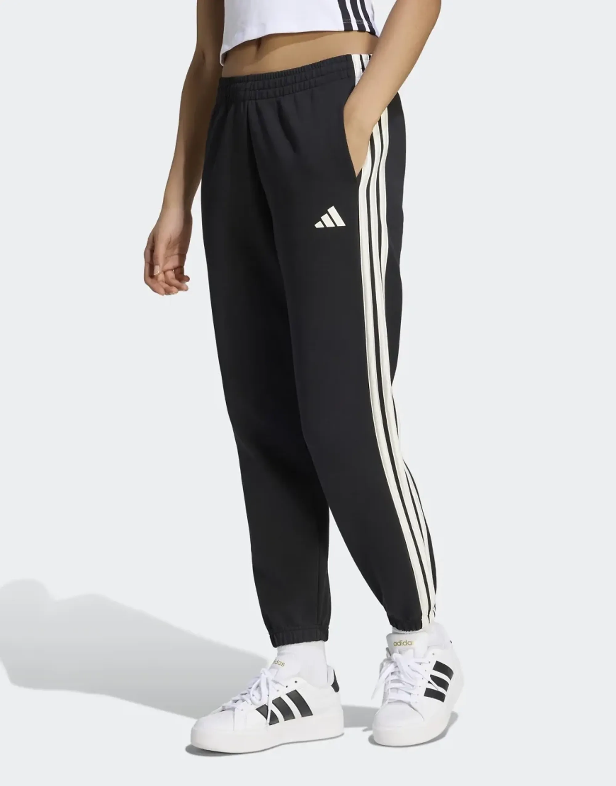 Adidas Performance Stadium Three Stripes Regular Pant In Black