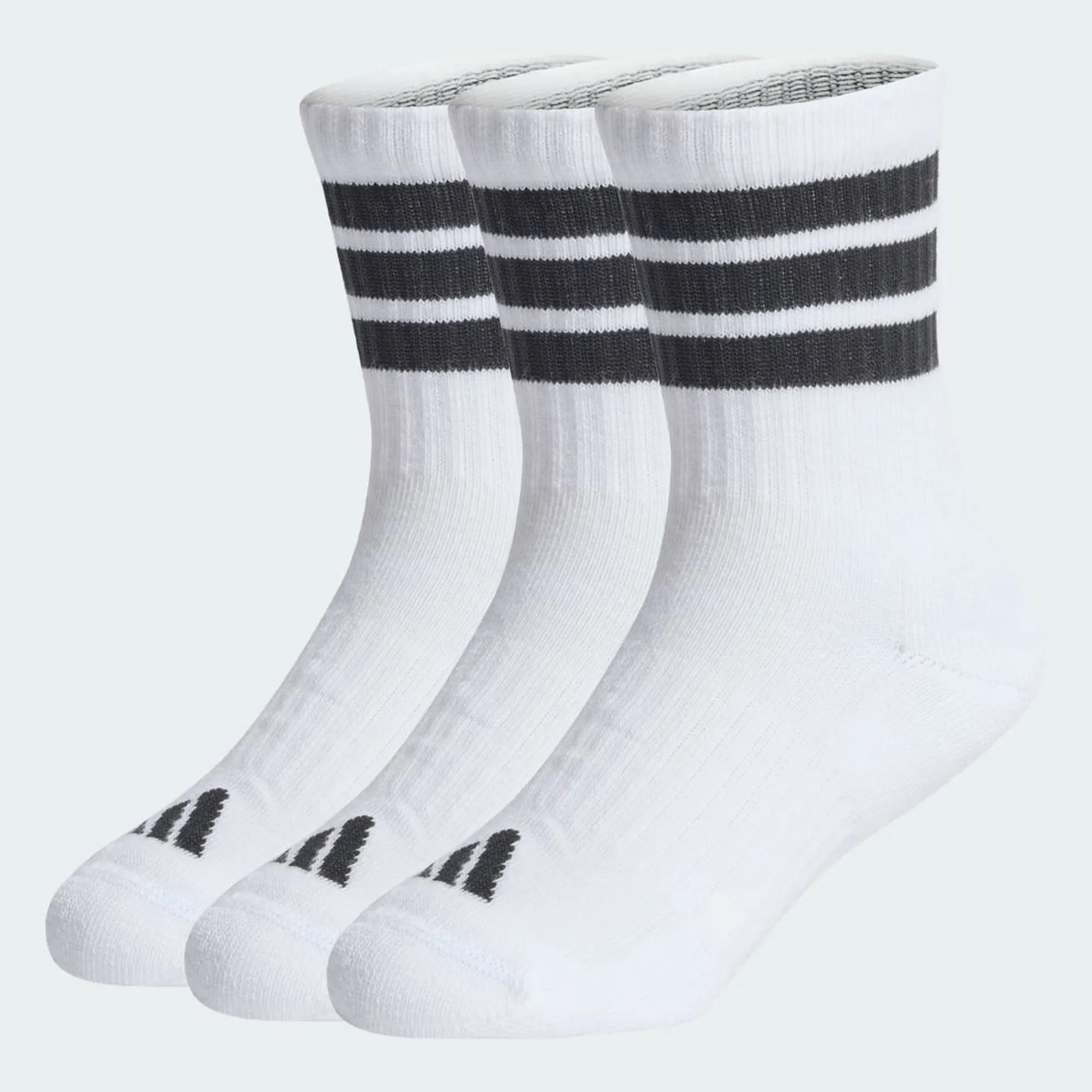 adidas Kids 3-Stripes Cushioned Crew Socks 3 Pair Pack