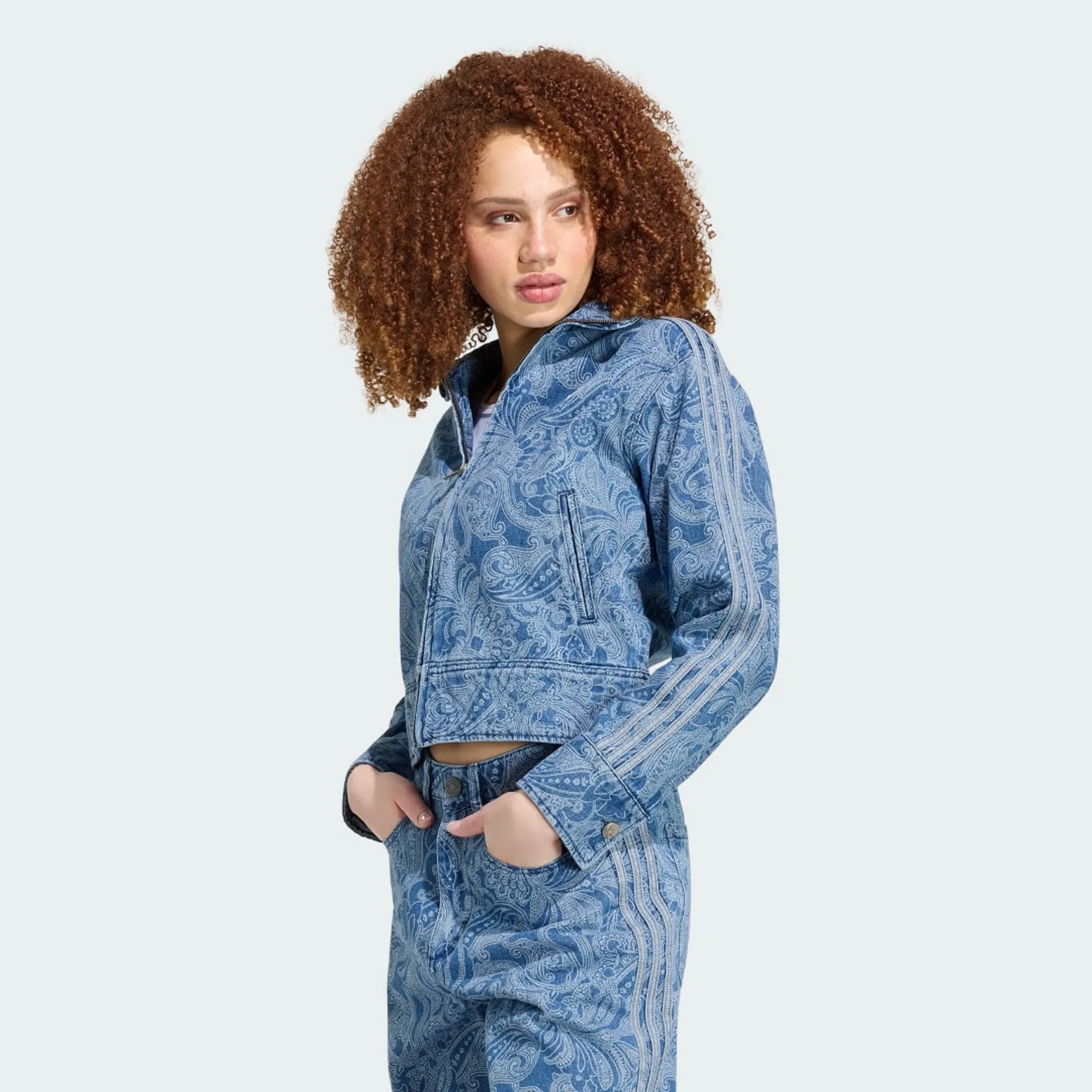 adidas ADIDAS LIBERTY LONDON FIREBIRD DENIM TRACKTOP