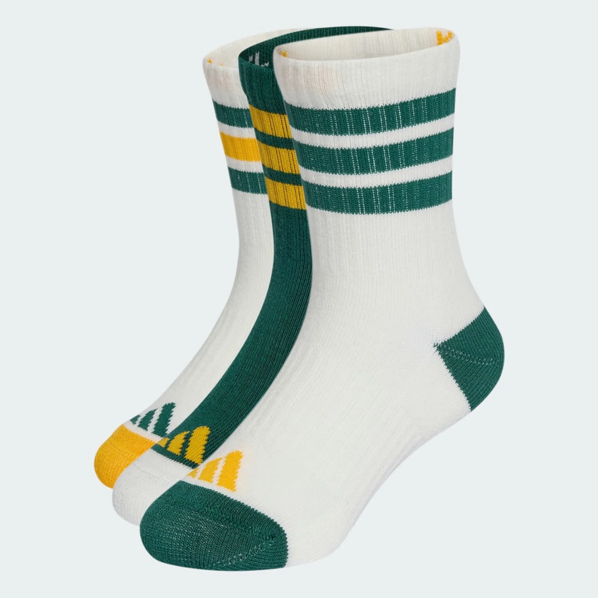 adidas Kids 3-Stripes Cushioned Crew Socks 3 Pair Pack