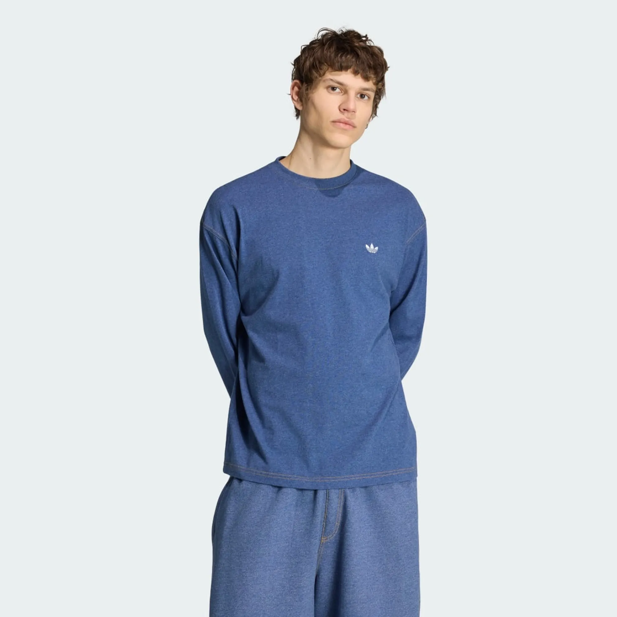 adidas TREFOIL ESSENTIALS MELANGE LONG SLEEVE Long-sleeve Top