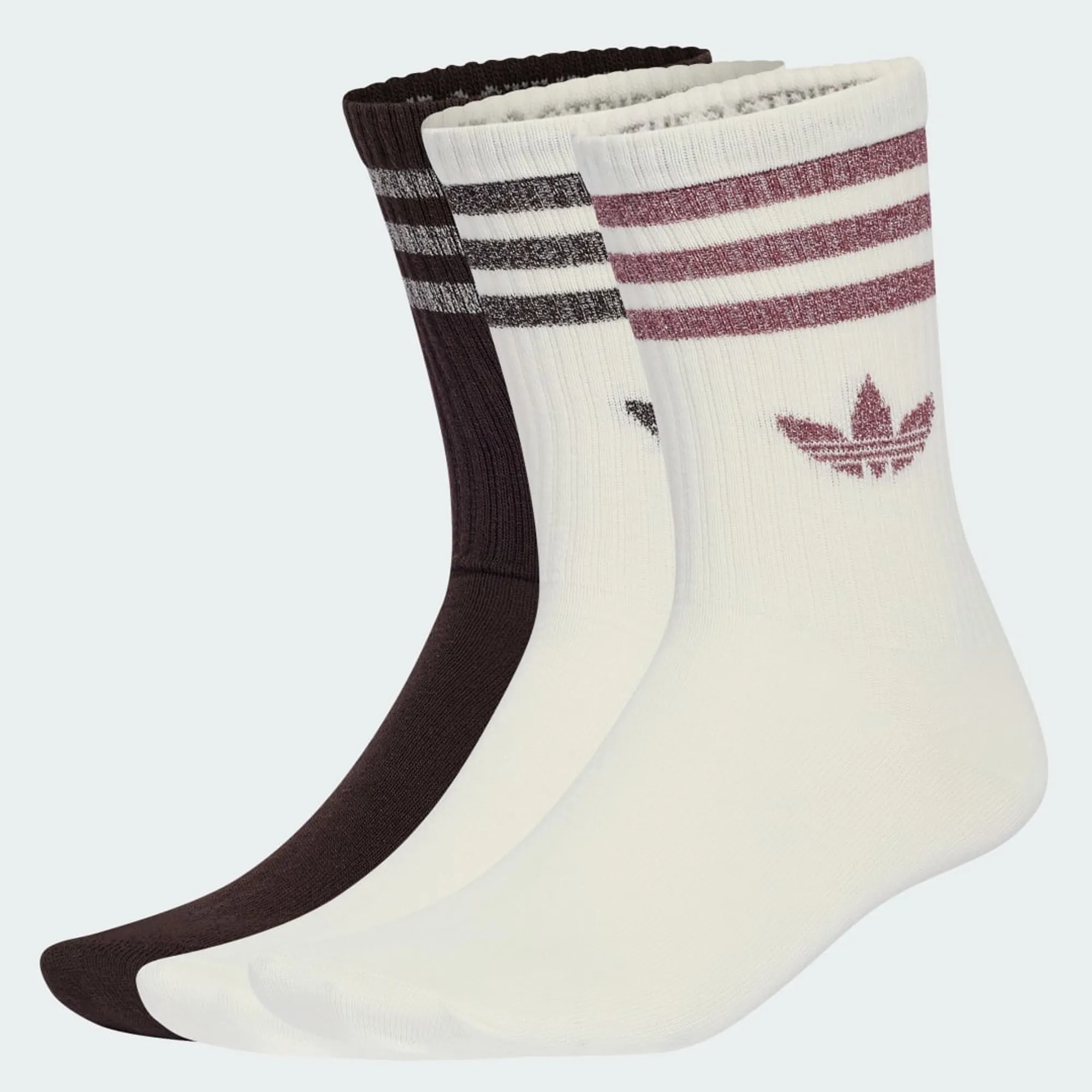 adidas 3 STRIPES GLITTER CREW SOCKS 3 PAIRS