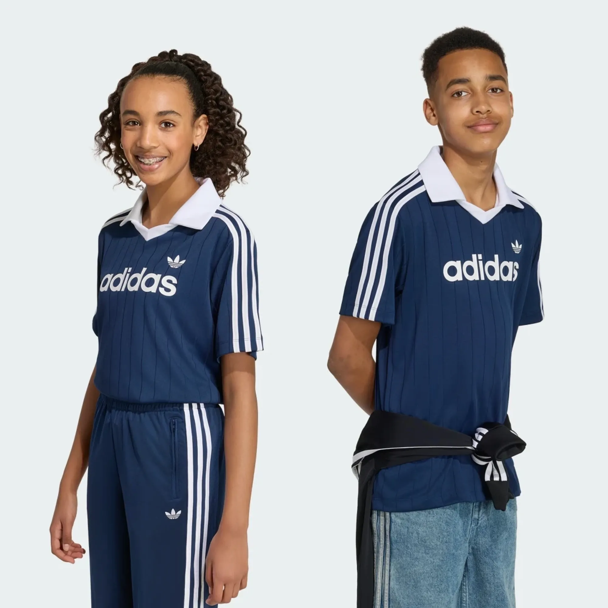 adidas LOOSE PINSTRIPE Polo Shirt T-Shirt
