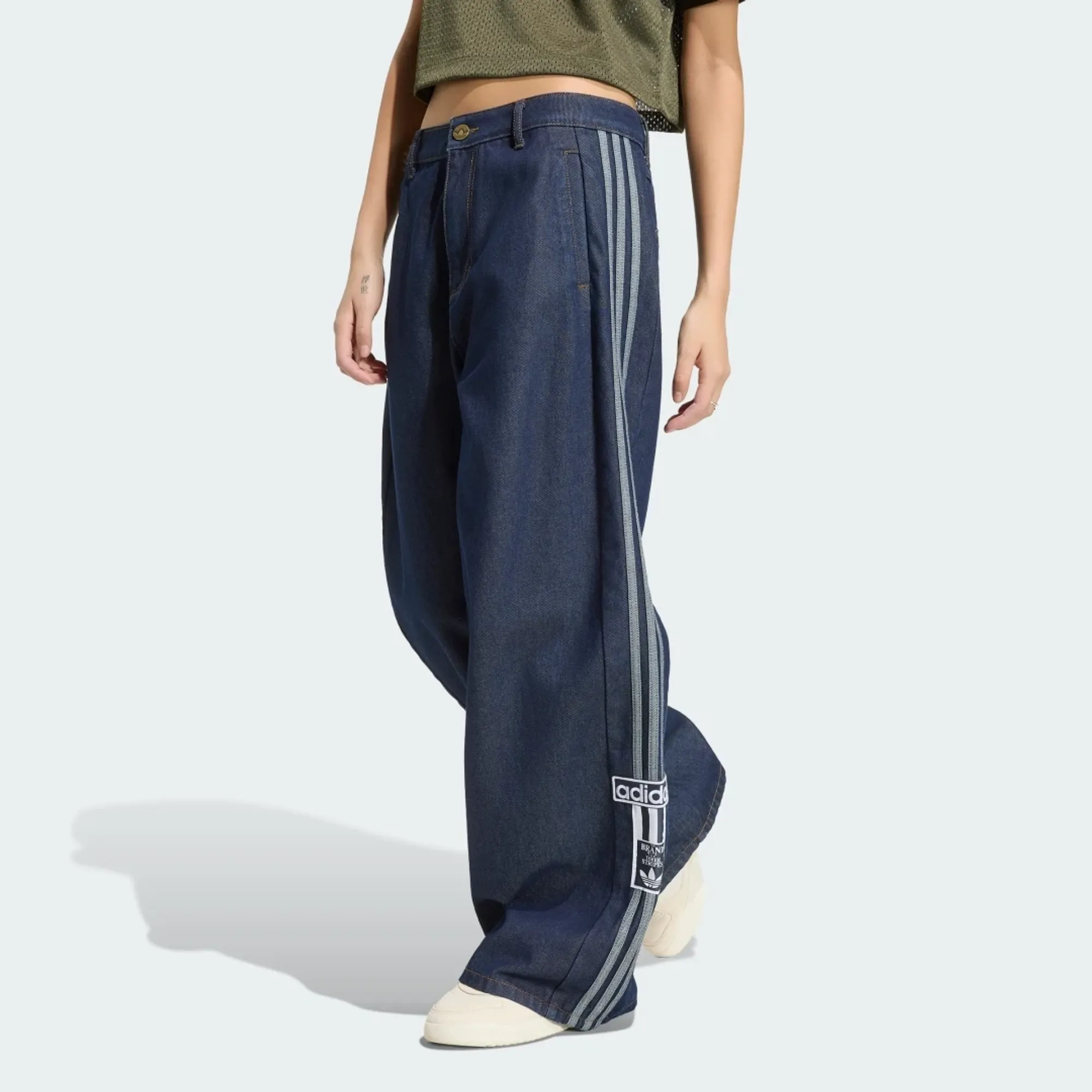 adidas ADIBREAK MID RISE WIDE LEG DENIM PANT