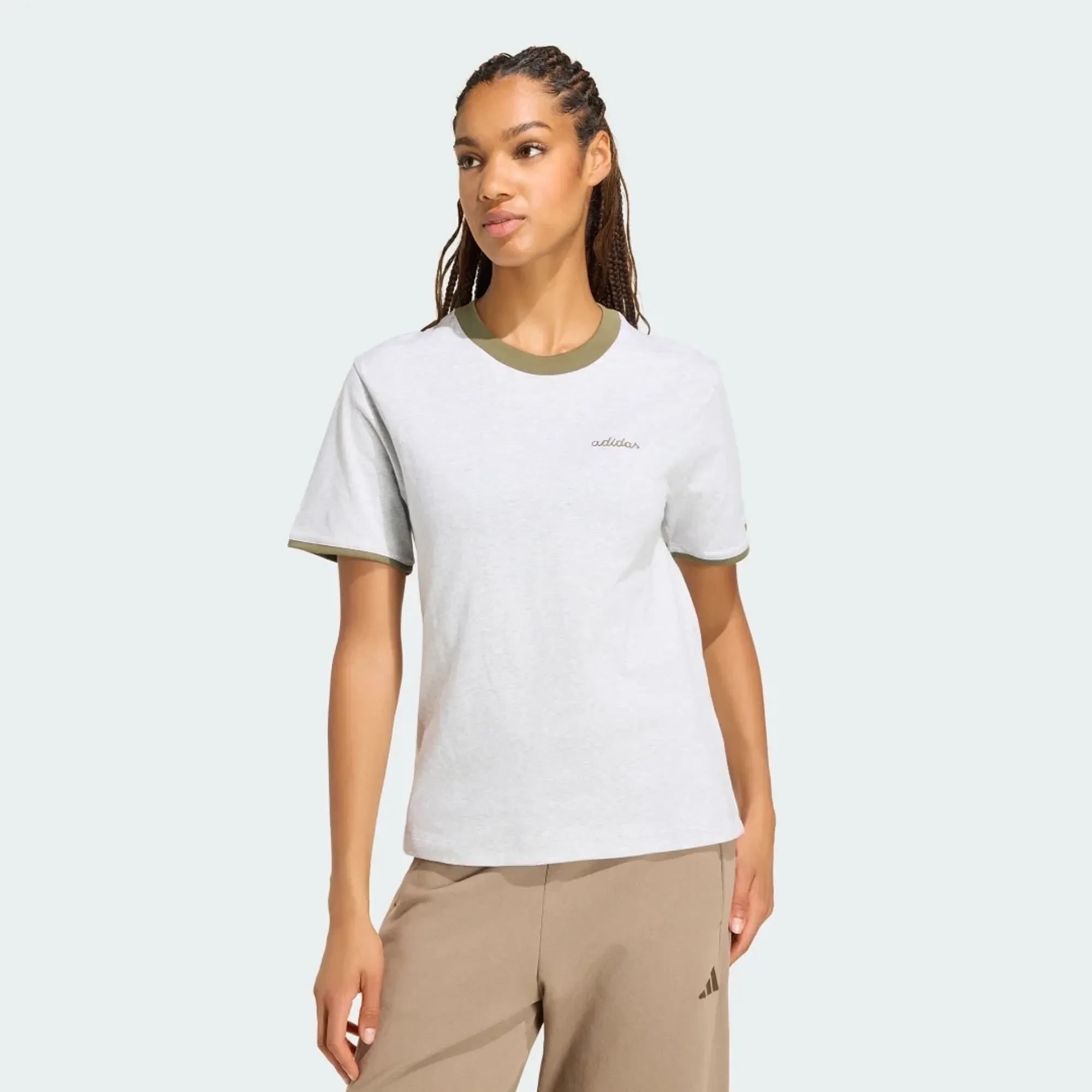adidas Seasonal Essentials Colorpop T-Shirt with Embroidered Graphic