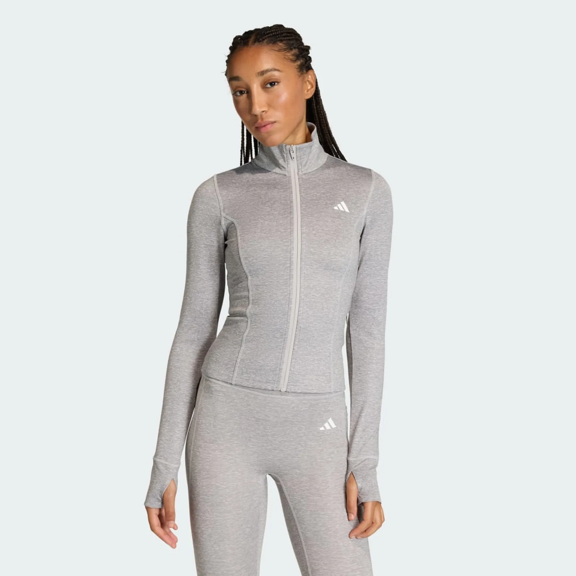 adidas Workout Essentials Heather Zip Through Jacket