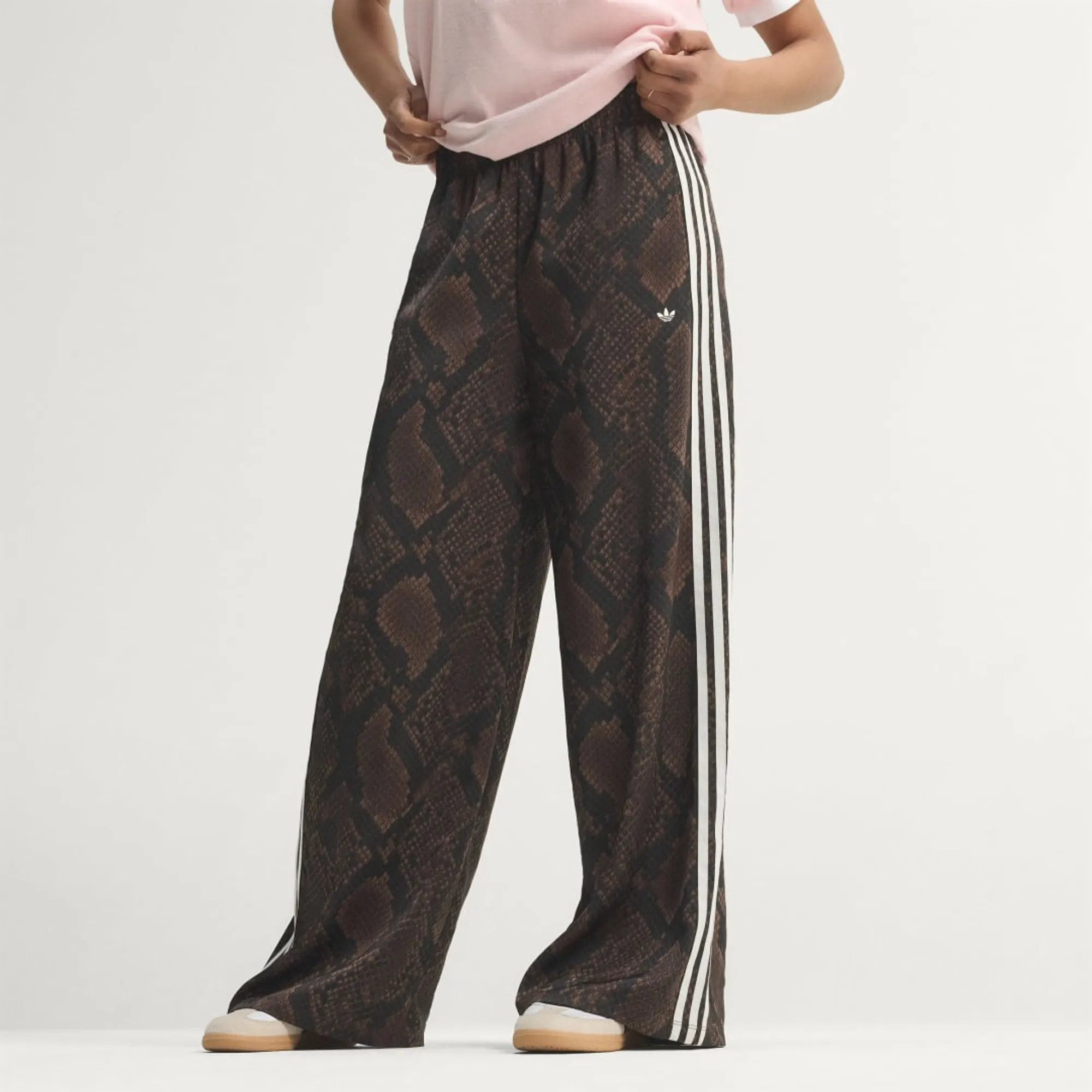 adidas SATIN SNAKE PRINT WIDE LEG TRACK Joggers