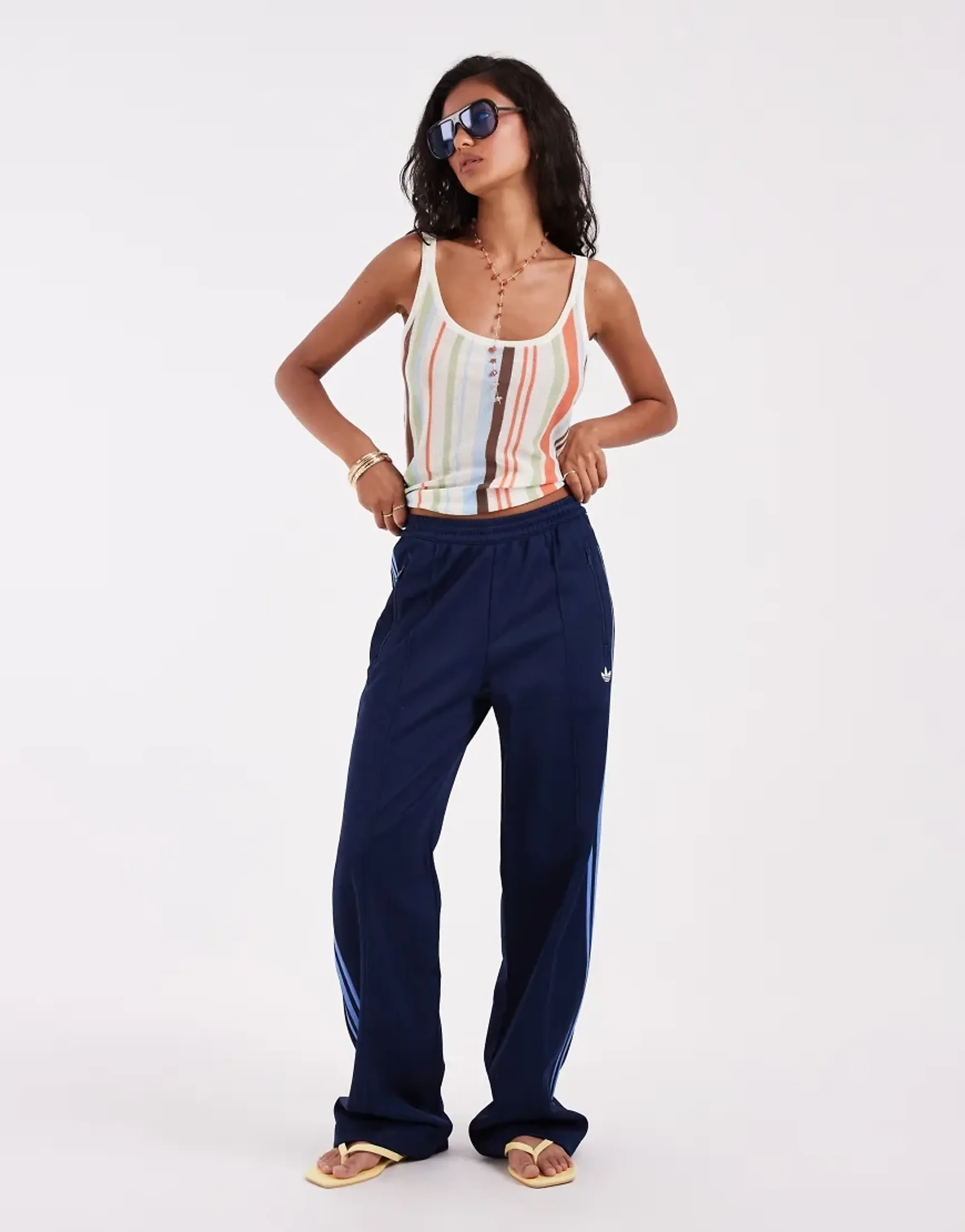 Adidas Originals Classic Track Pants In Navy And Blue