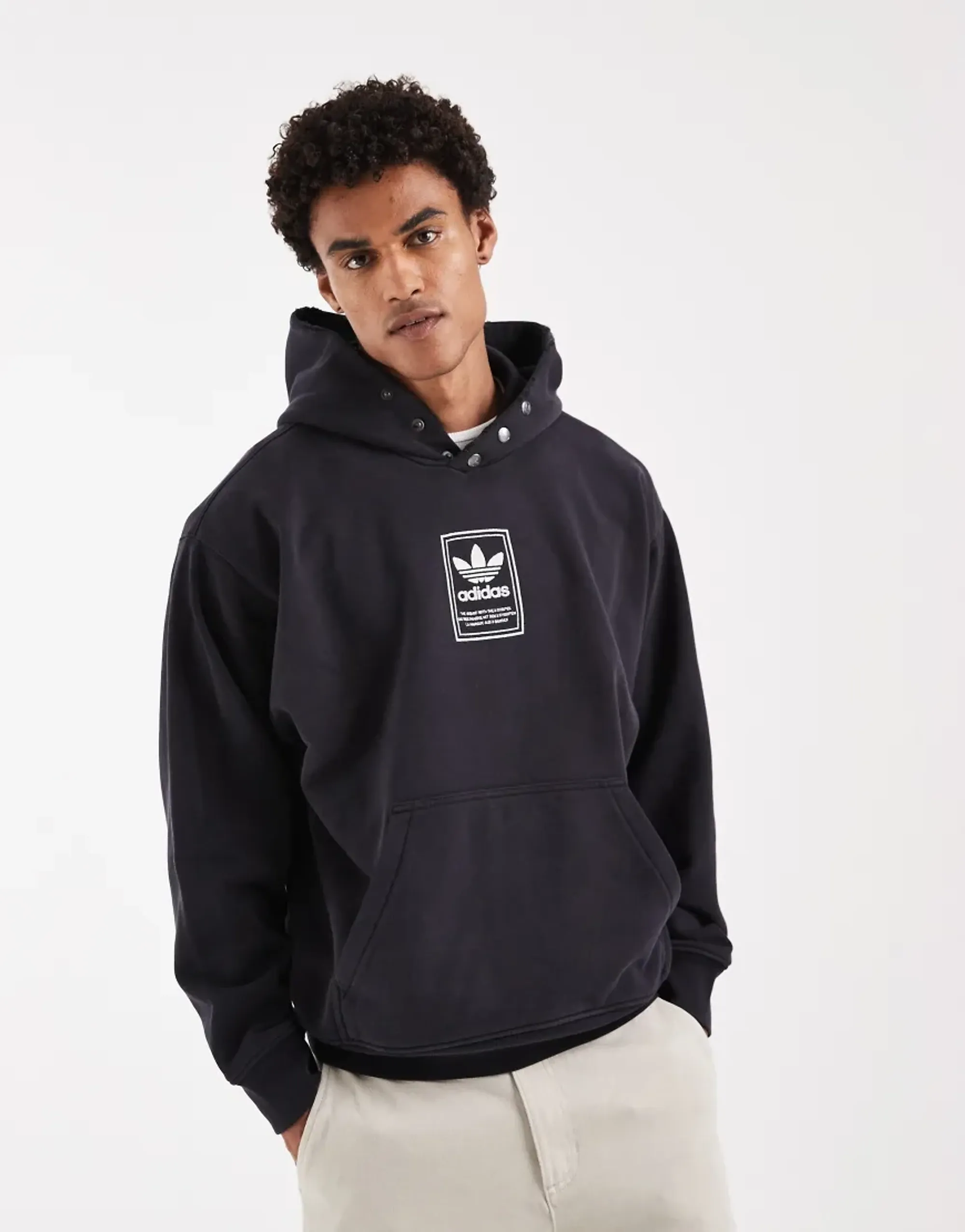 Adidas Originals Elevated Gfx Hoodie In Black