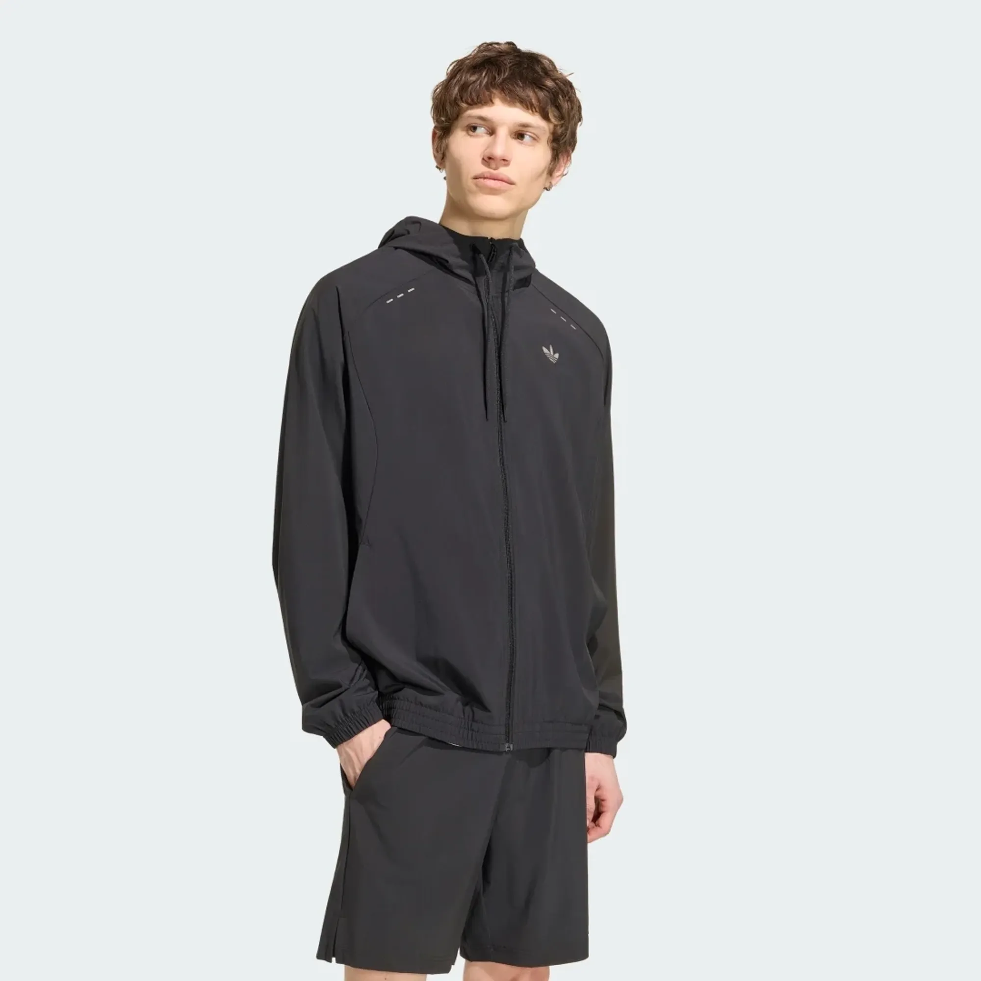 adidas Originals adidas TECH TREFOIL ESSENTIALS HOODED FULL ZIP TRACK TOP