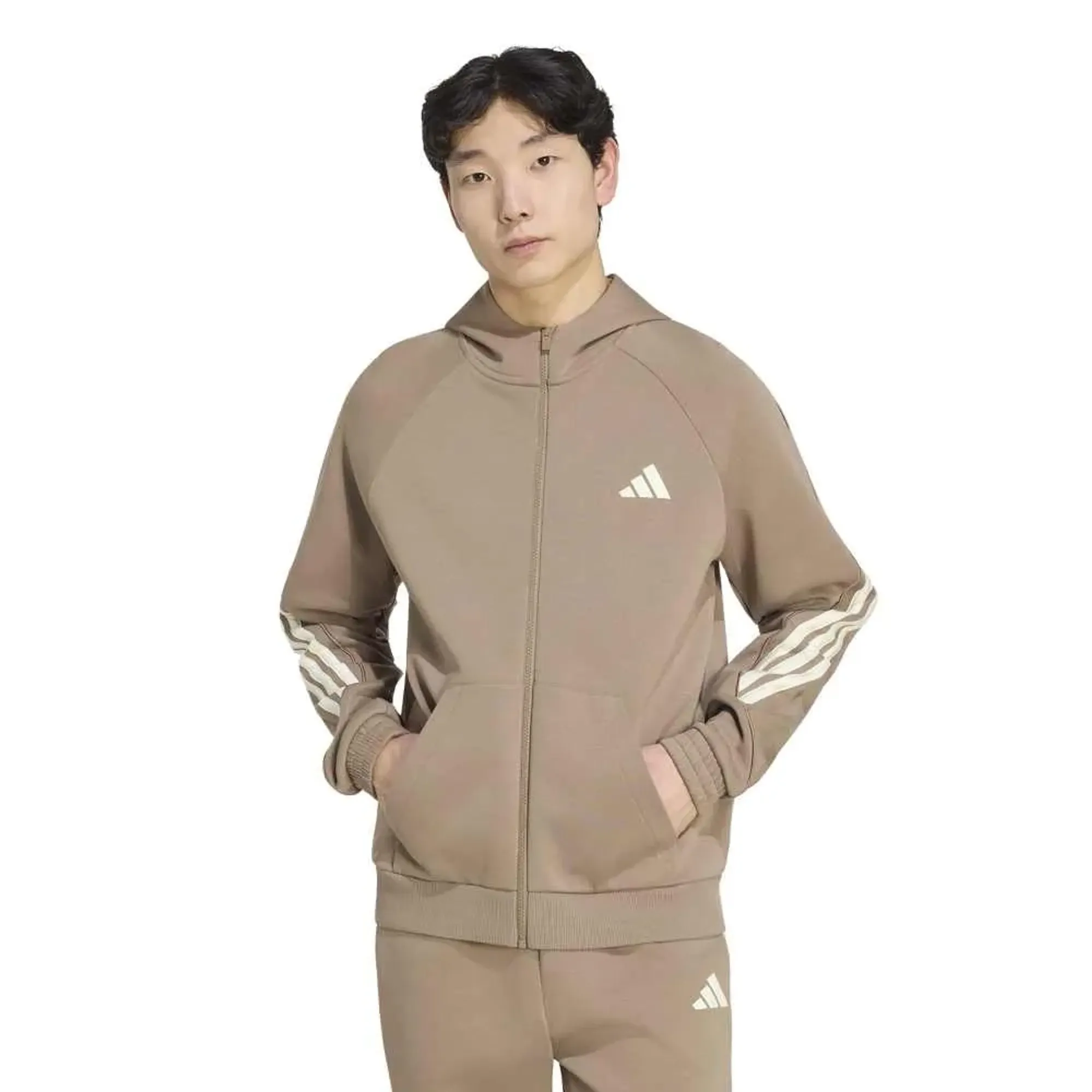 Adidas Stadium 3 Stripes Full Zip Sweatshirt