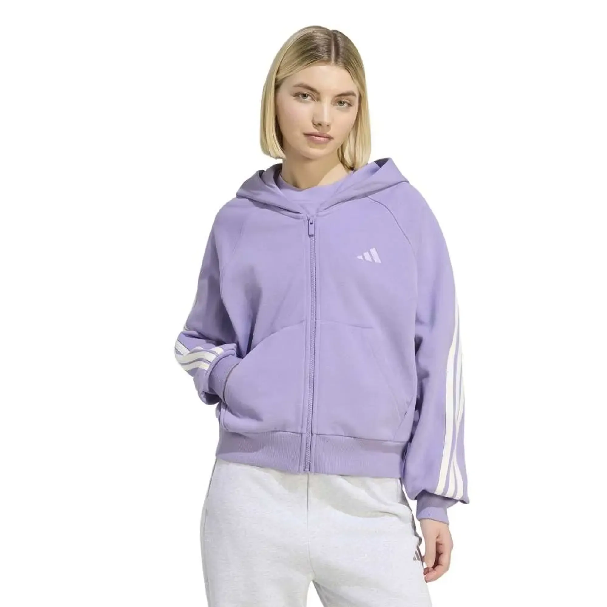 Adidas Kit 3 Stripes Full Zip Sweatshirt