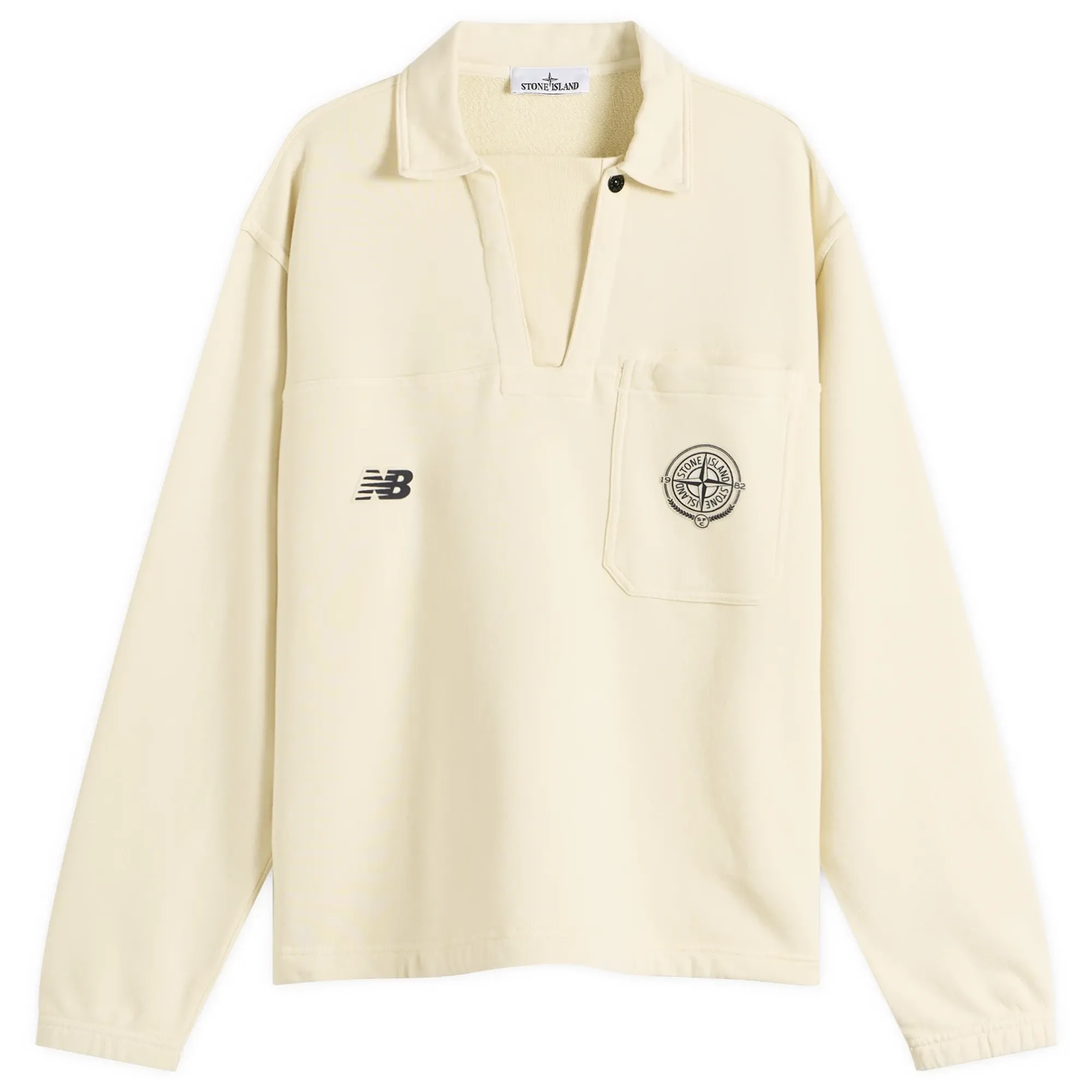 Stone Island Men's x New Balance Polo Ivory