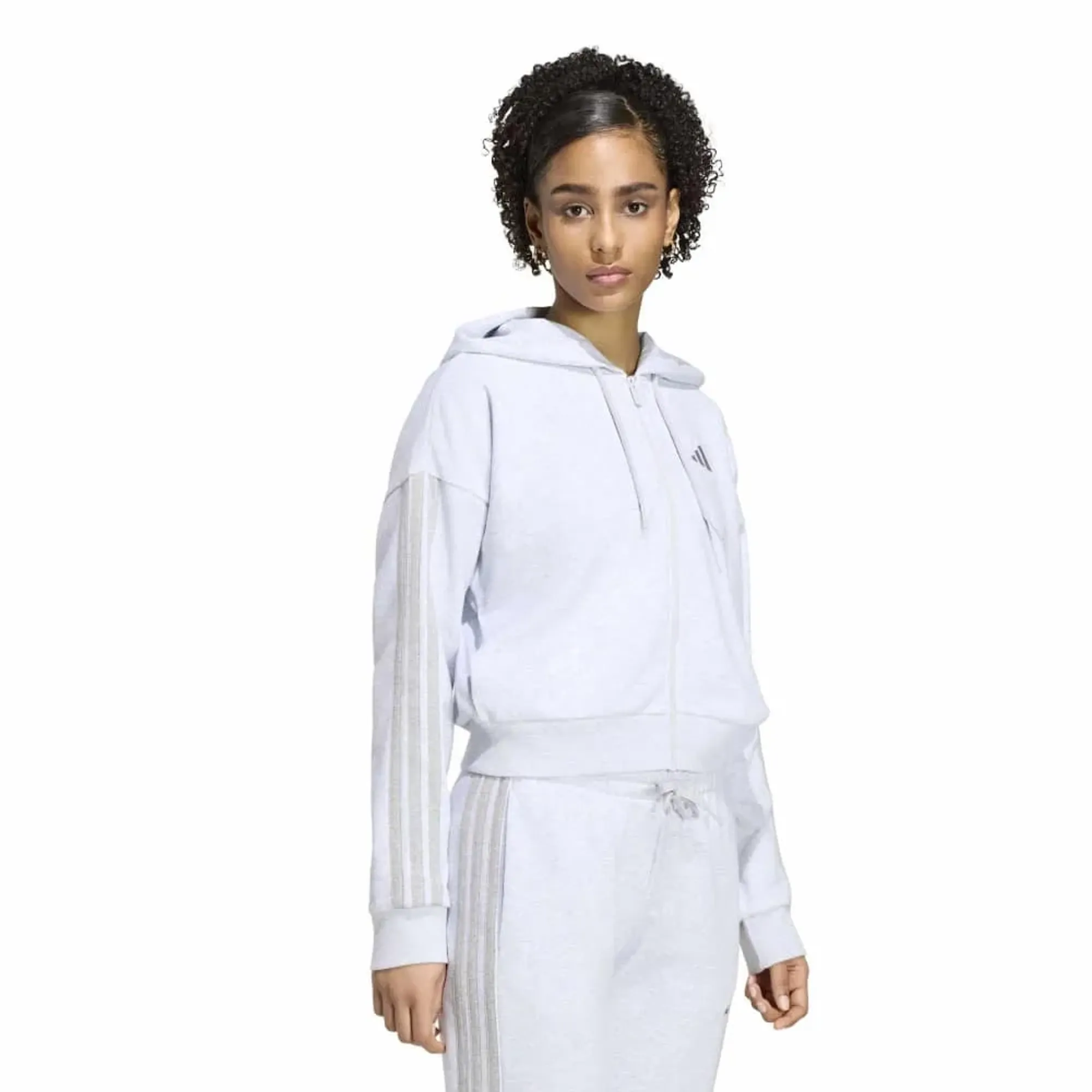 Adidas Essentials 3 Stripes French Terry Full Zip Sweatshirt