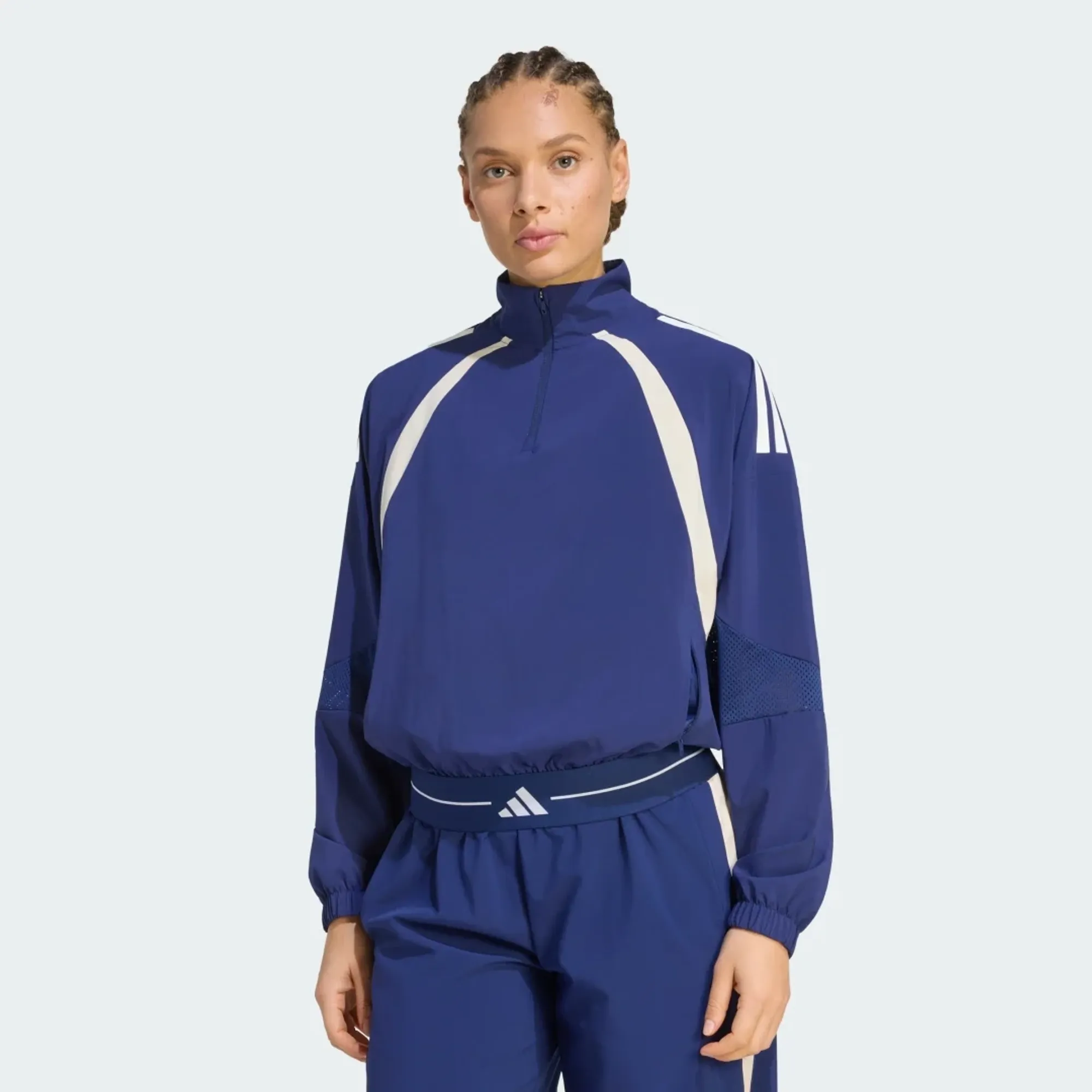 adidas Hyperglam 3-Stripes Color Block Woven 1/4 Zip Track Top