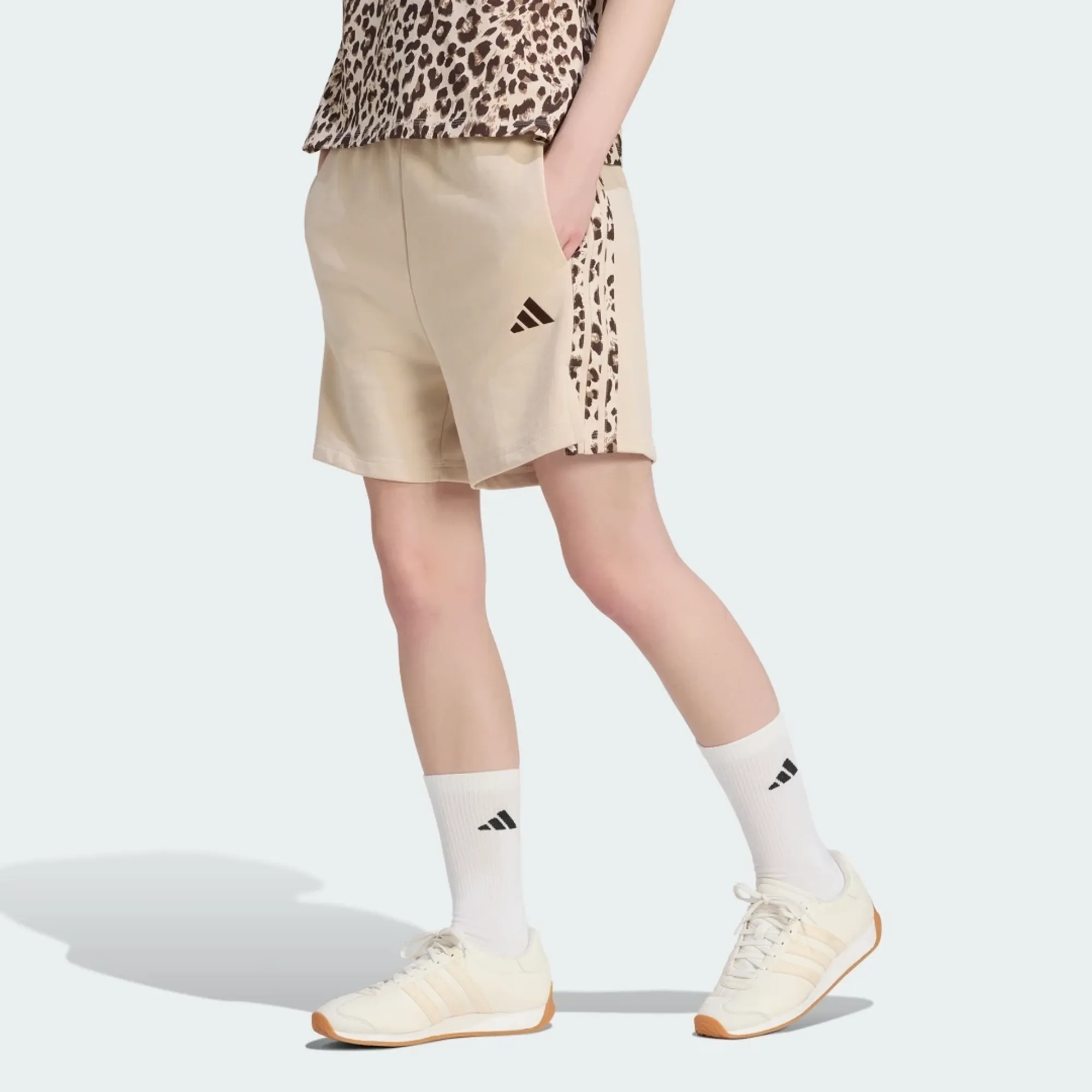 adidas Seasonal Essentials 3-Stripes Animal Print Shorts