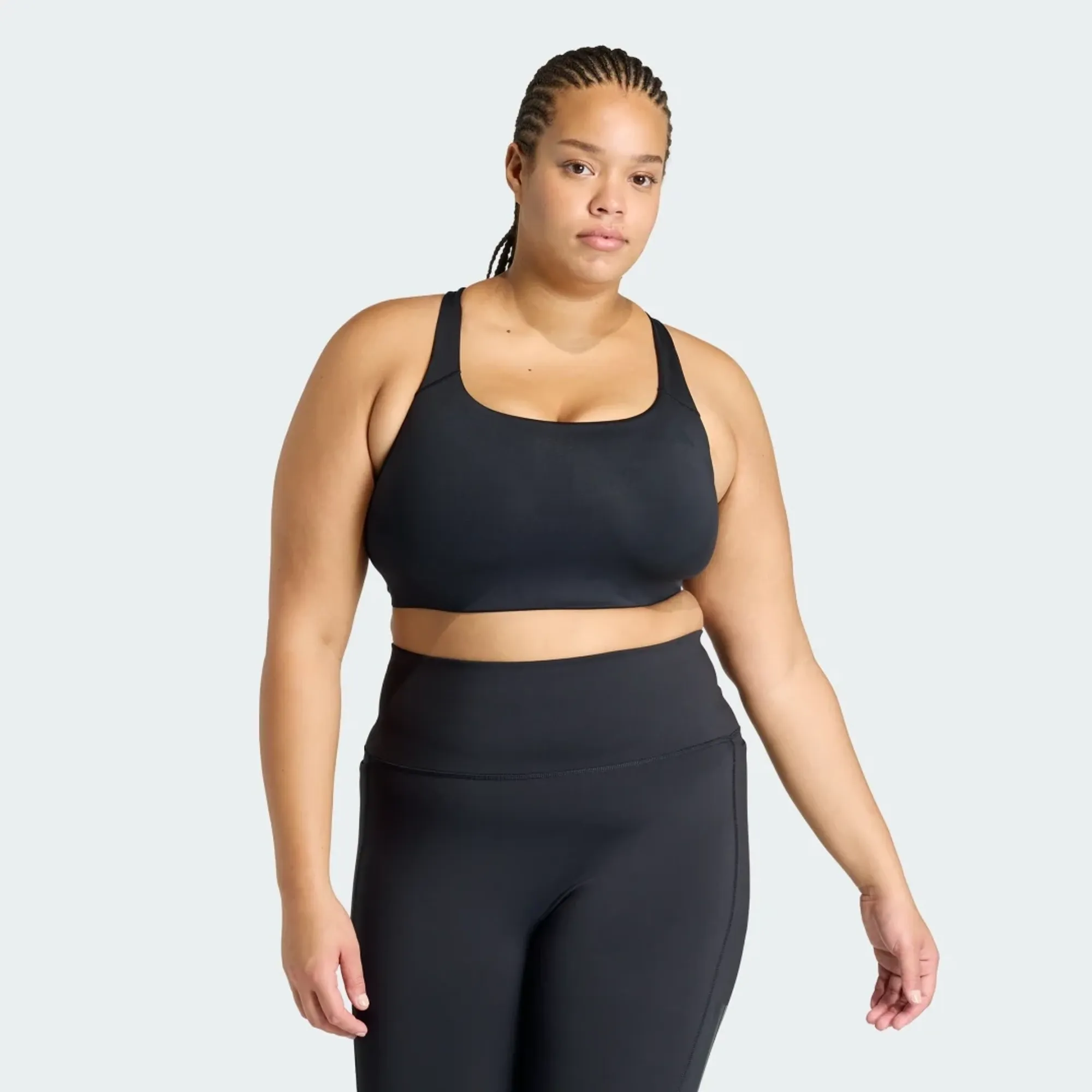 adidas Optime Workout 3-Stripes Medium Support Bra (Plus Size)