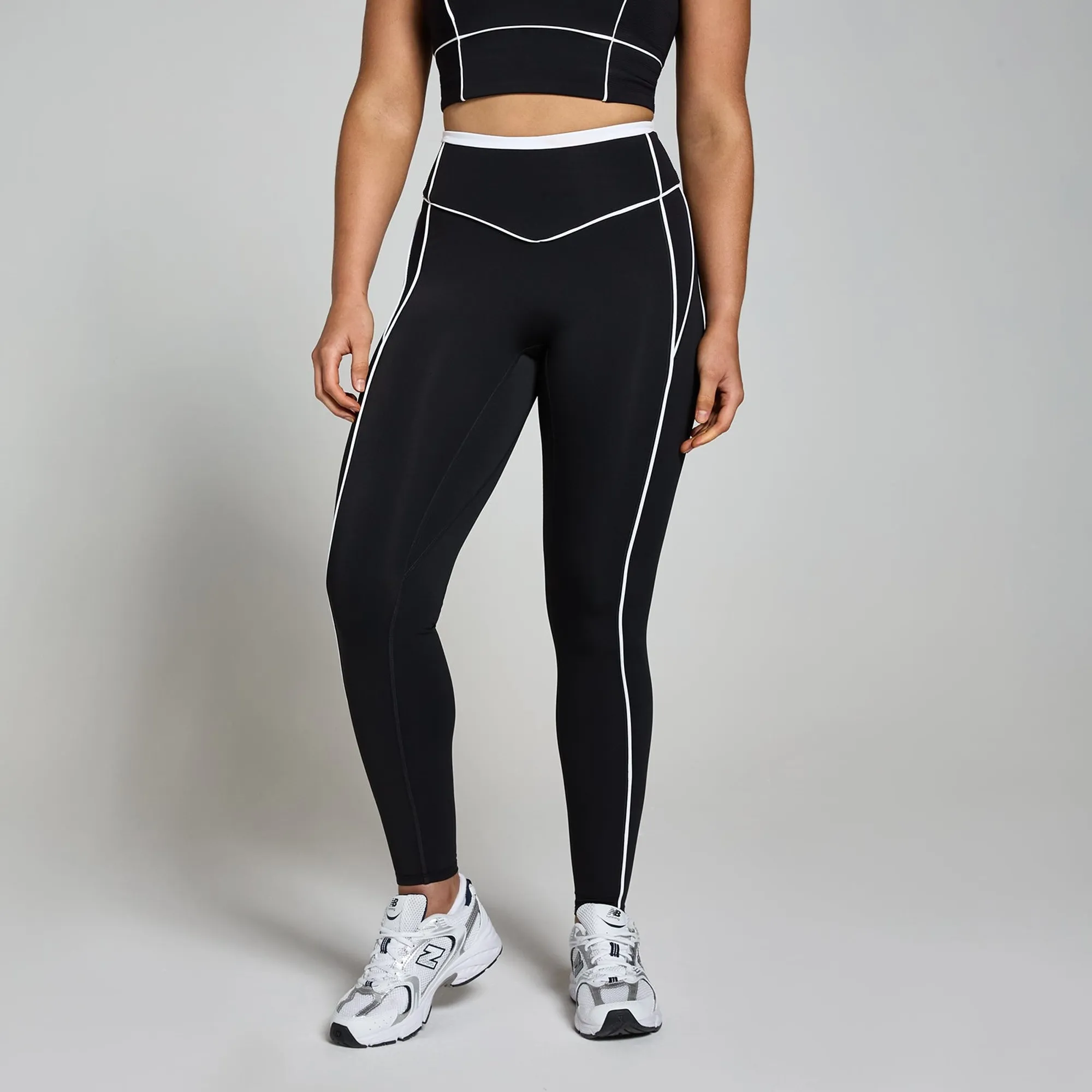 MP Women's Tempo Contrast Texture Leggings - Black - XL