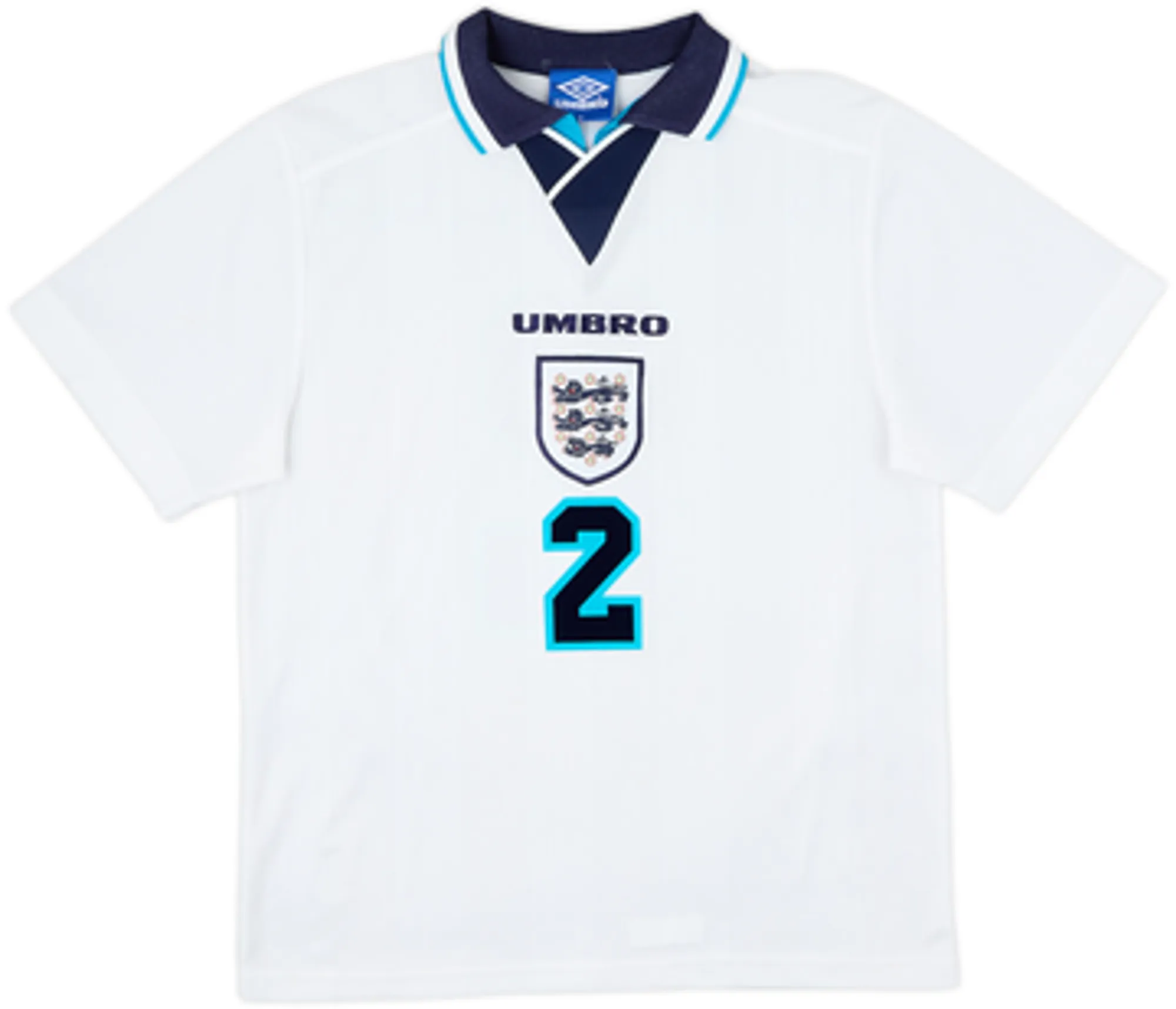 1995-97 England Home Shirt G.Neville #2 - 7/10 - (M)
