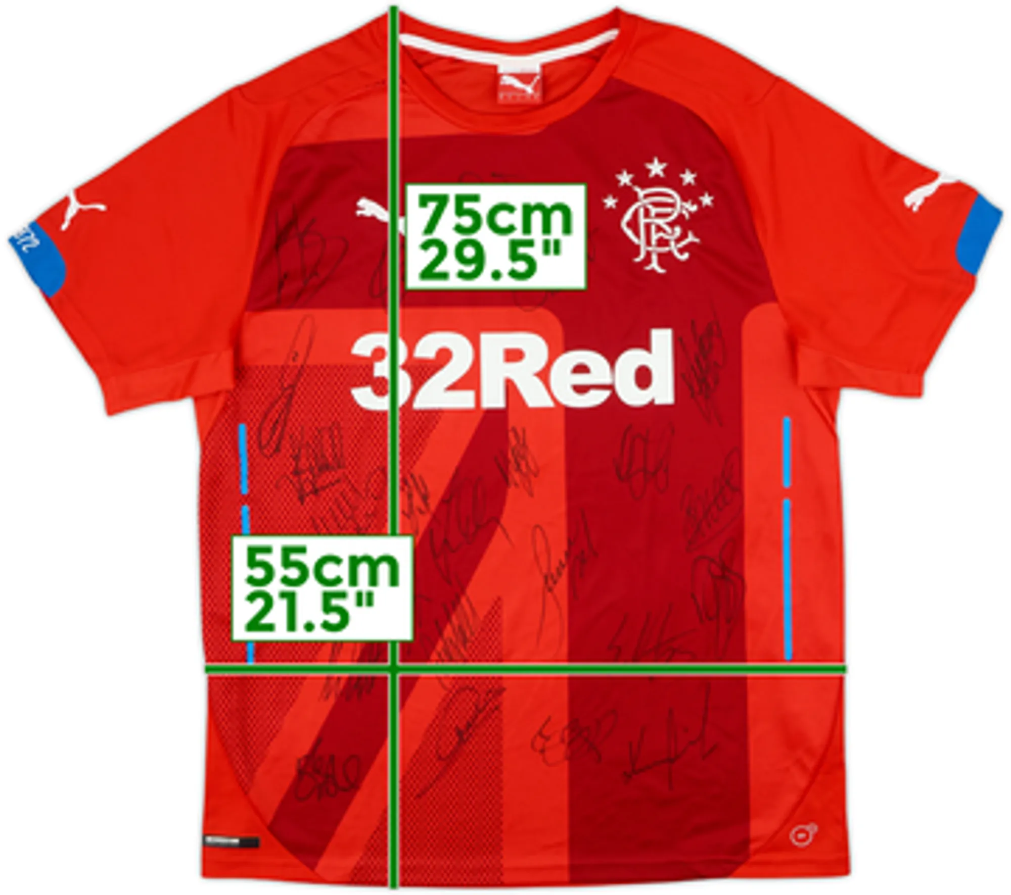 2014-15 Rangers Squad Signed Third Shirt - 8/10 - (L)