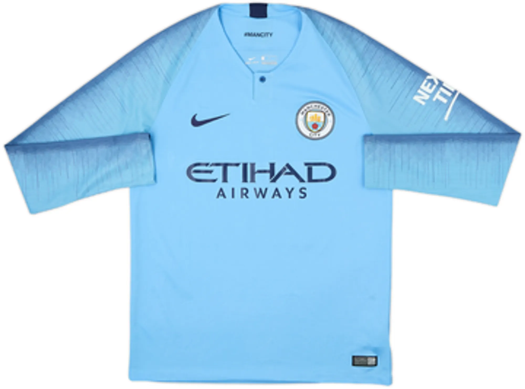 2018-19 Manchester City Home L/S Shirt Silva #21 - 8/10 - (M)