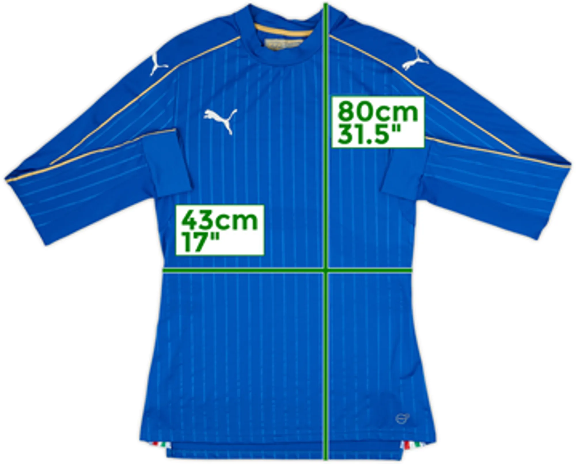 2016-17 Italy Player Issue Home L/S Shirt (ACTV Fit) - 8/10 - (XL)
