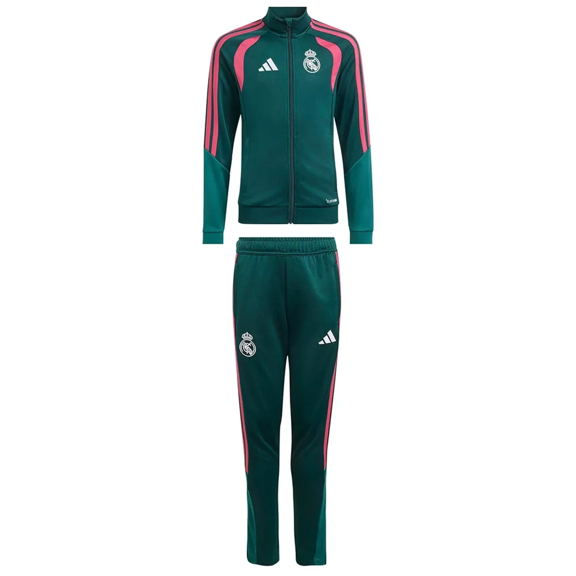 Real Madrid adidas Training Tracksuit - Dark Green - Kids