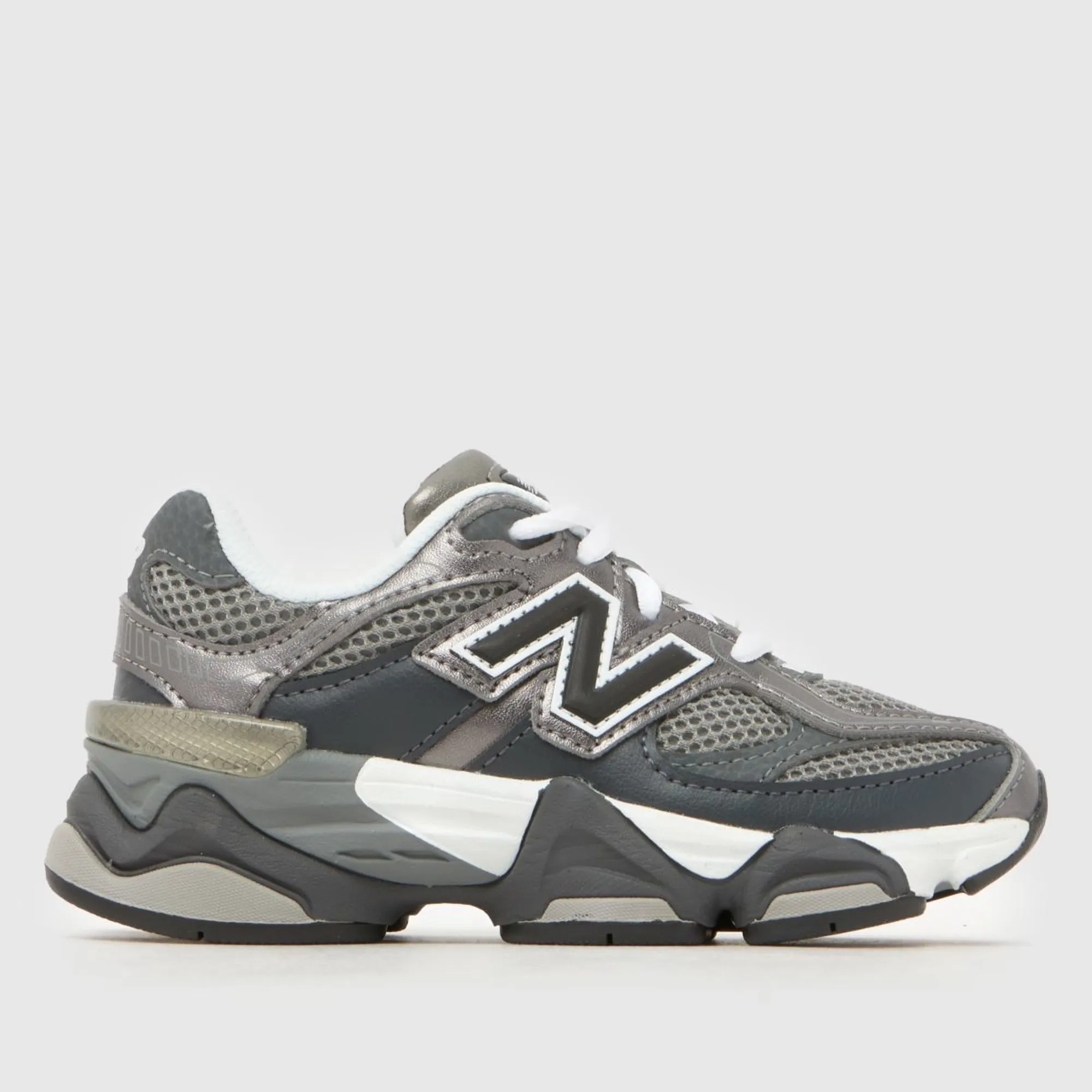 New Balance Kids' 9060 Lace in Grey/Black Synthetic