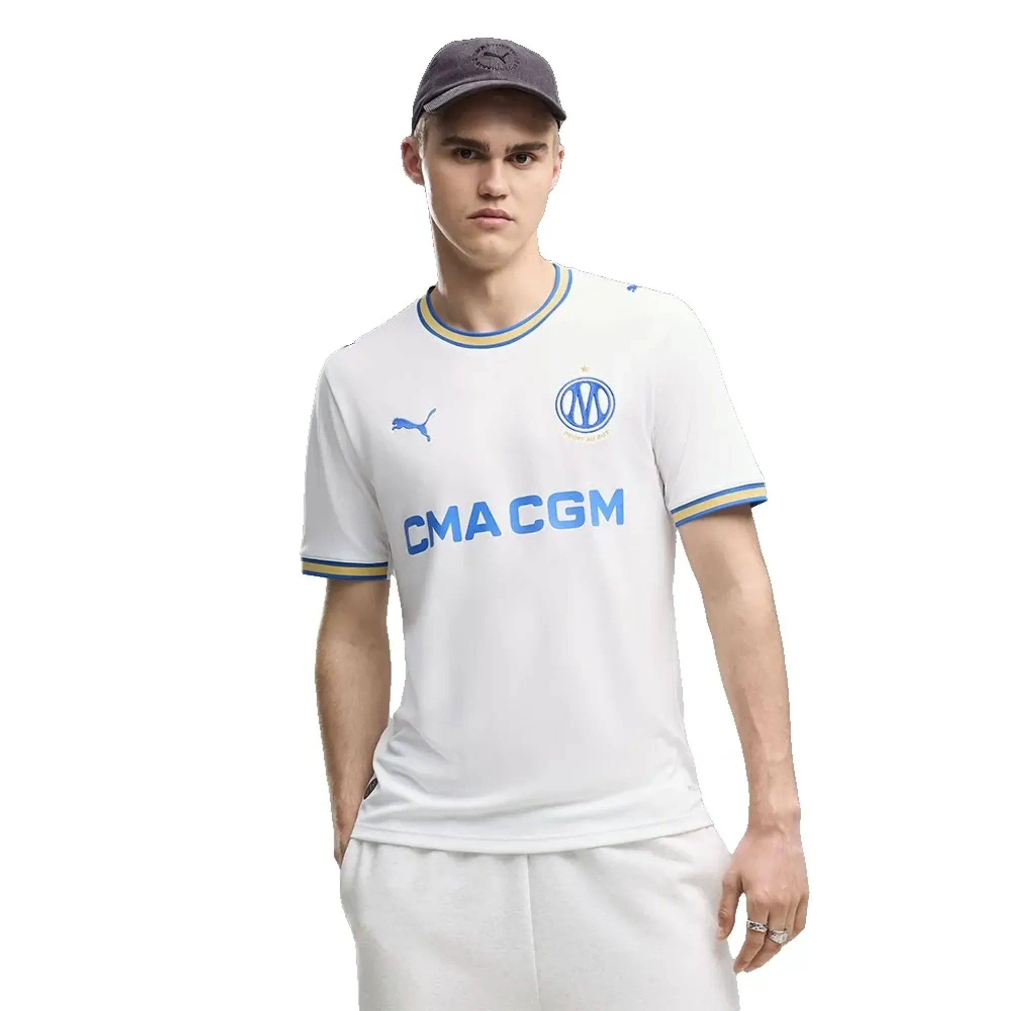 PUMA Olympique de Marseille Home Jersey Men in White | Size 3XL