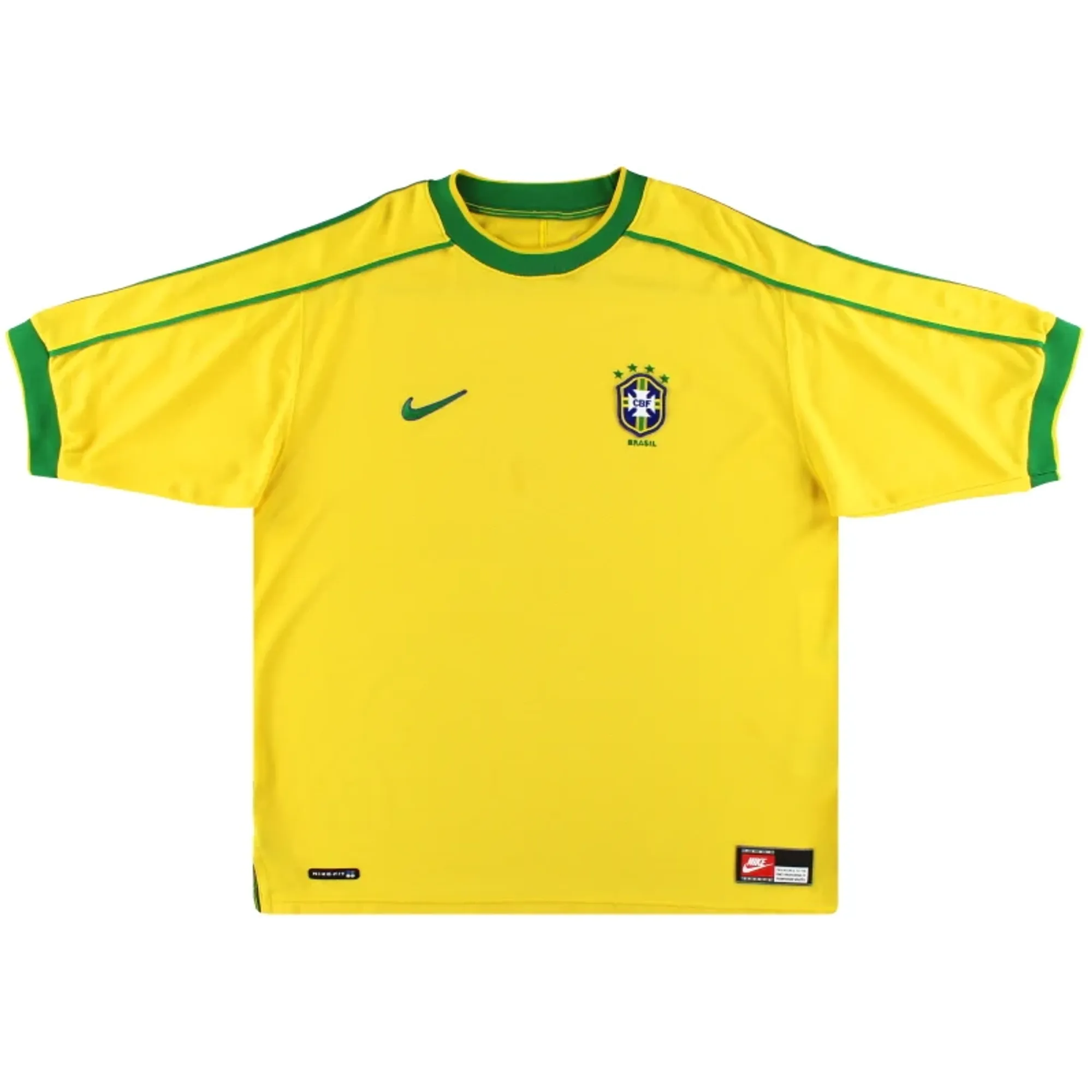 1998-00 Brazil Nike Home Shirt L - Brazil / Excellent