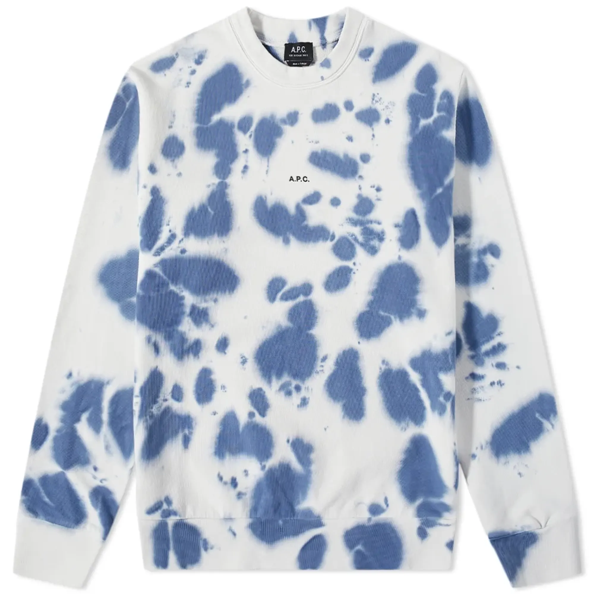 A.P.C. Men's Olivier Tie Dye Crew Sweat White/Indigo