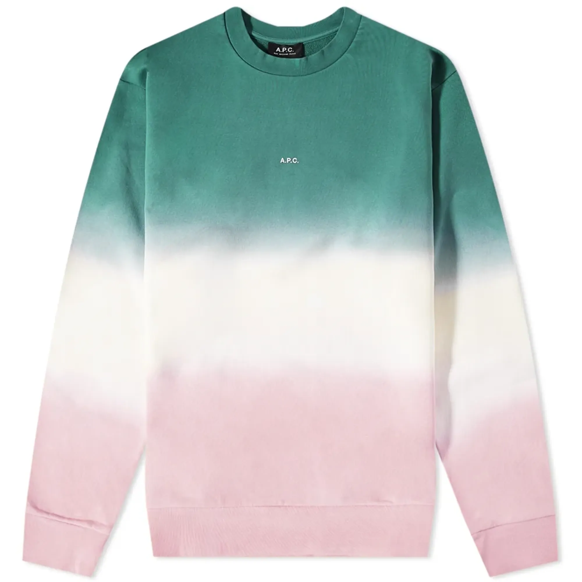 A.P.C. Men's Chris Dip Dye Crew Sweat Pink