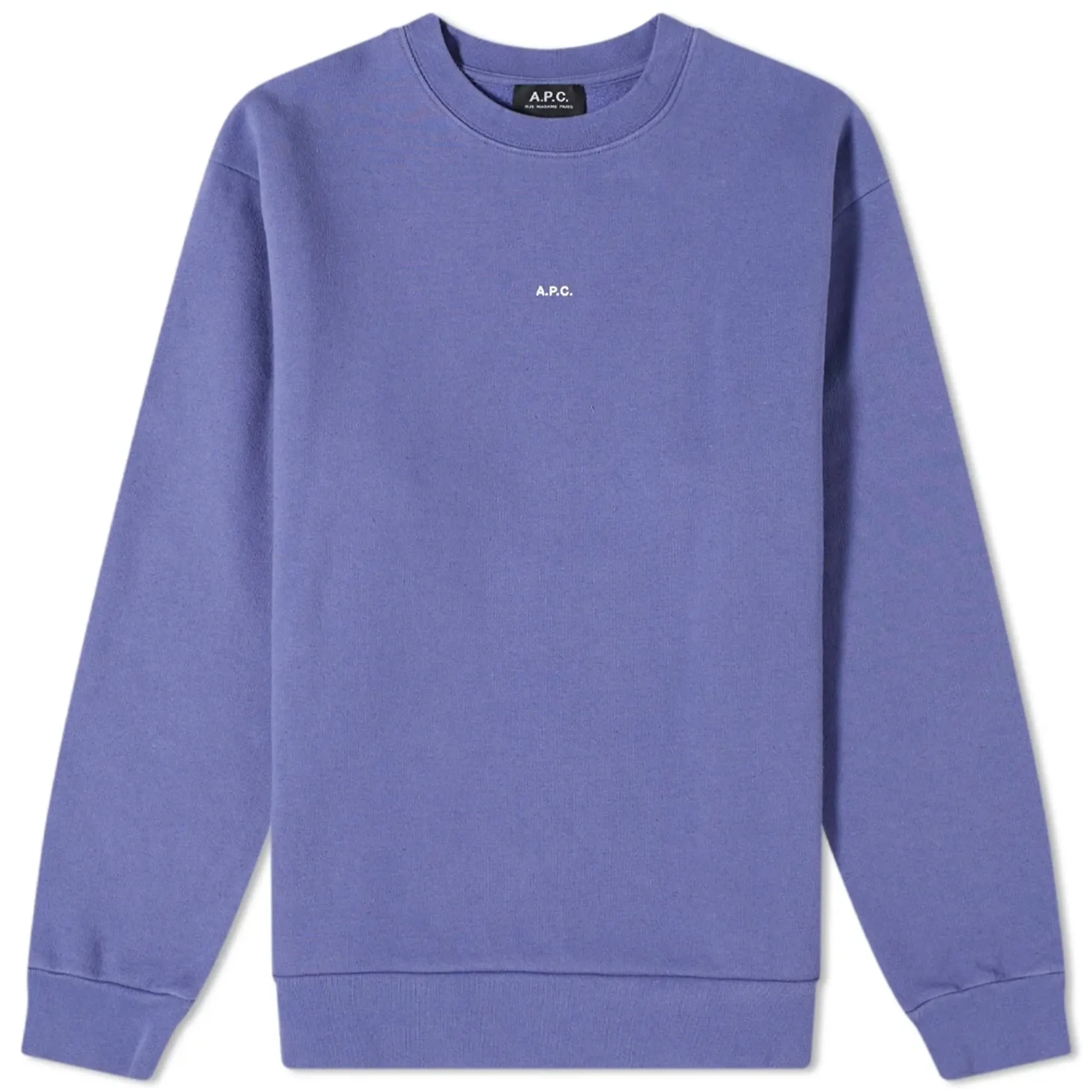 A.P.C. Men's Steve Central Logo Crew Sweat Violet