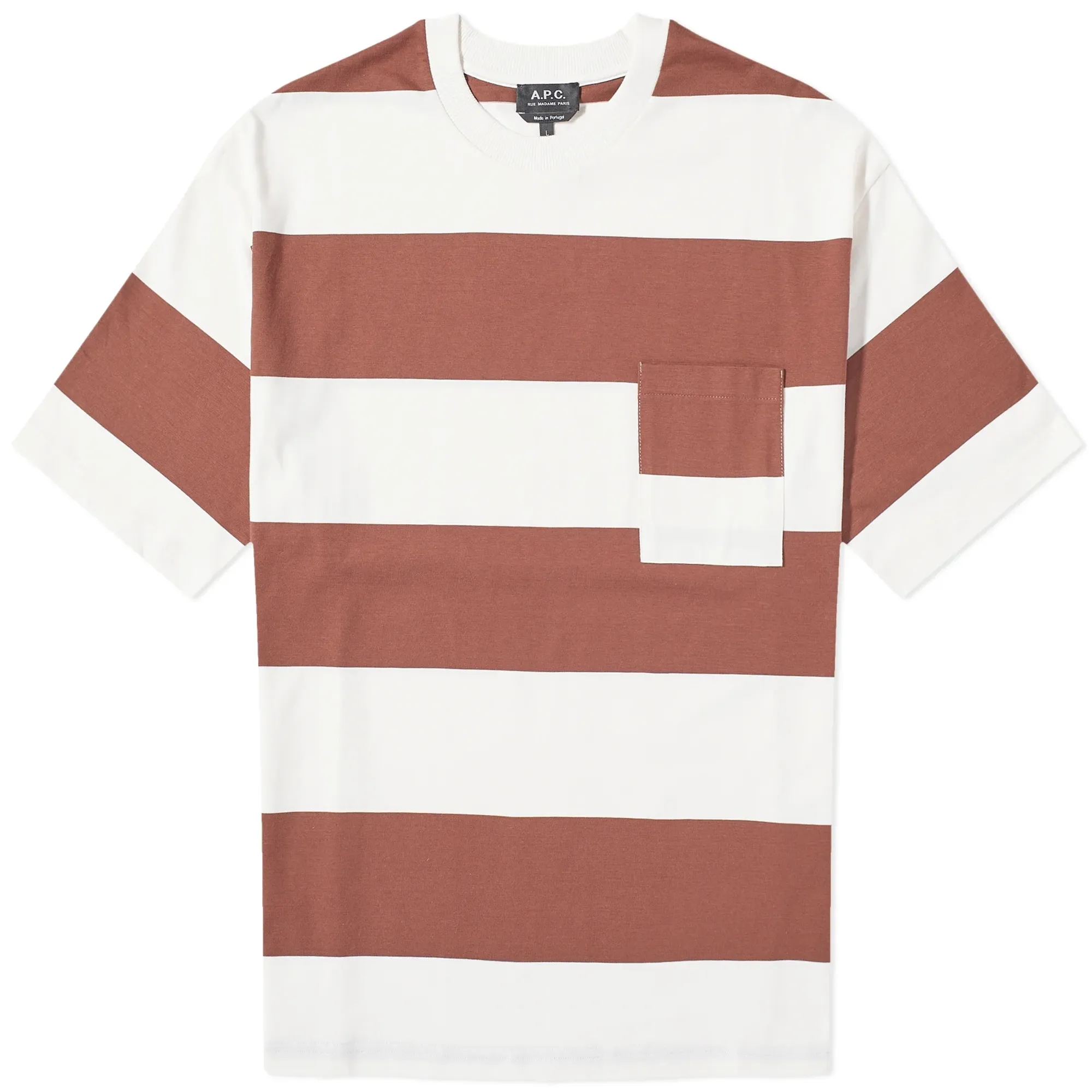 A.P.C. Men's Anthony Block Stripe T-Shirt Whisky