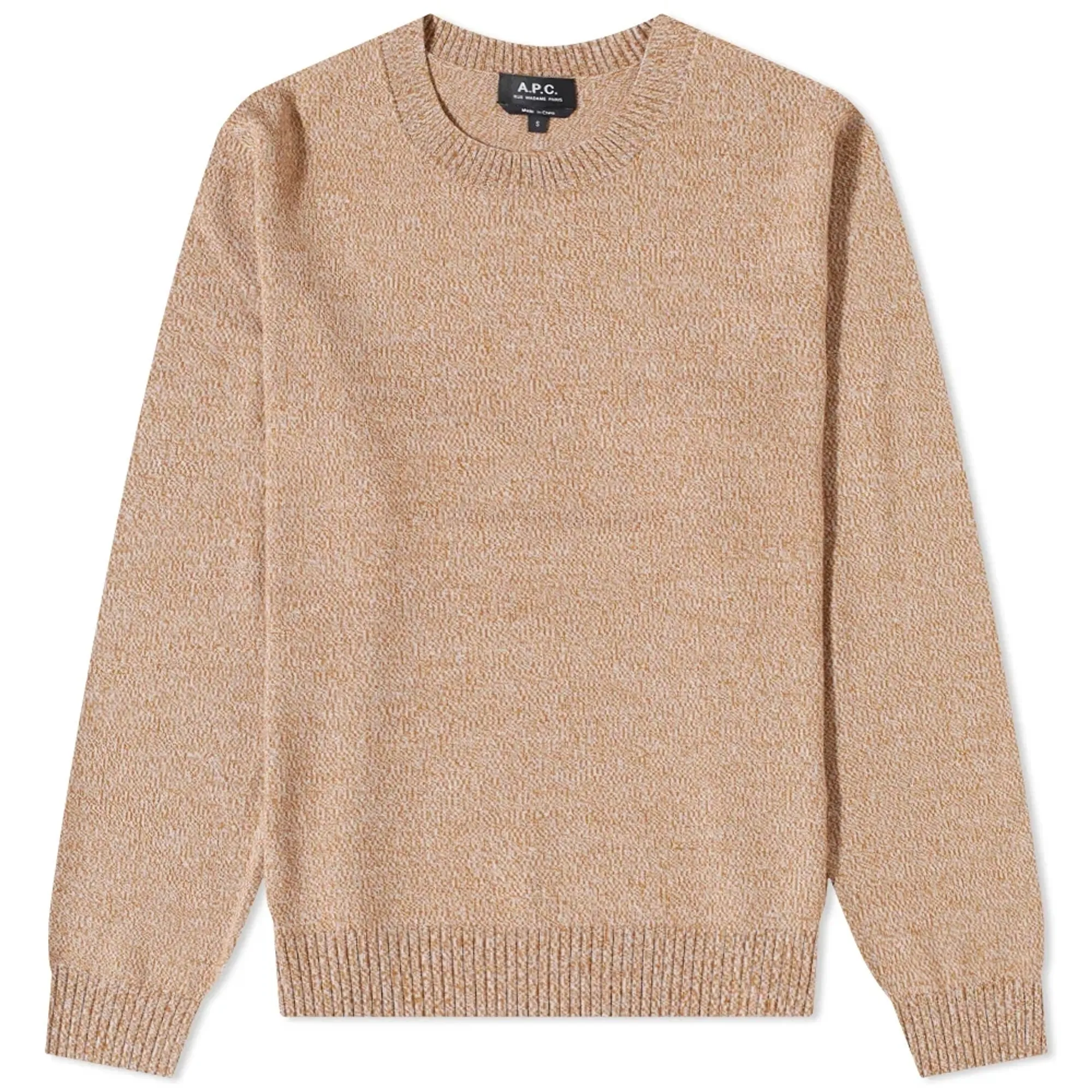A.P.C. Men's Greg Merino Crew Knit Camel