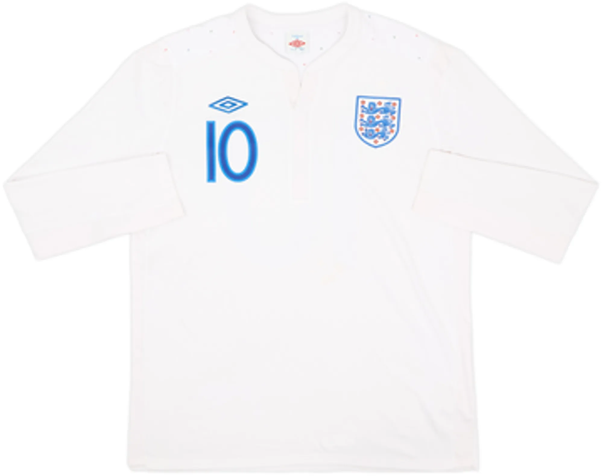 2010-11 England Home L/S Shirt Rooney #10EL