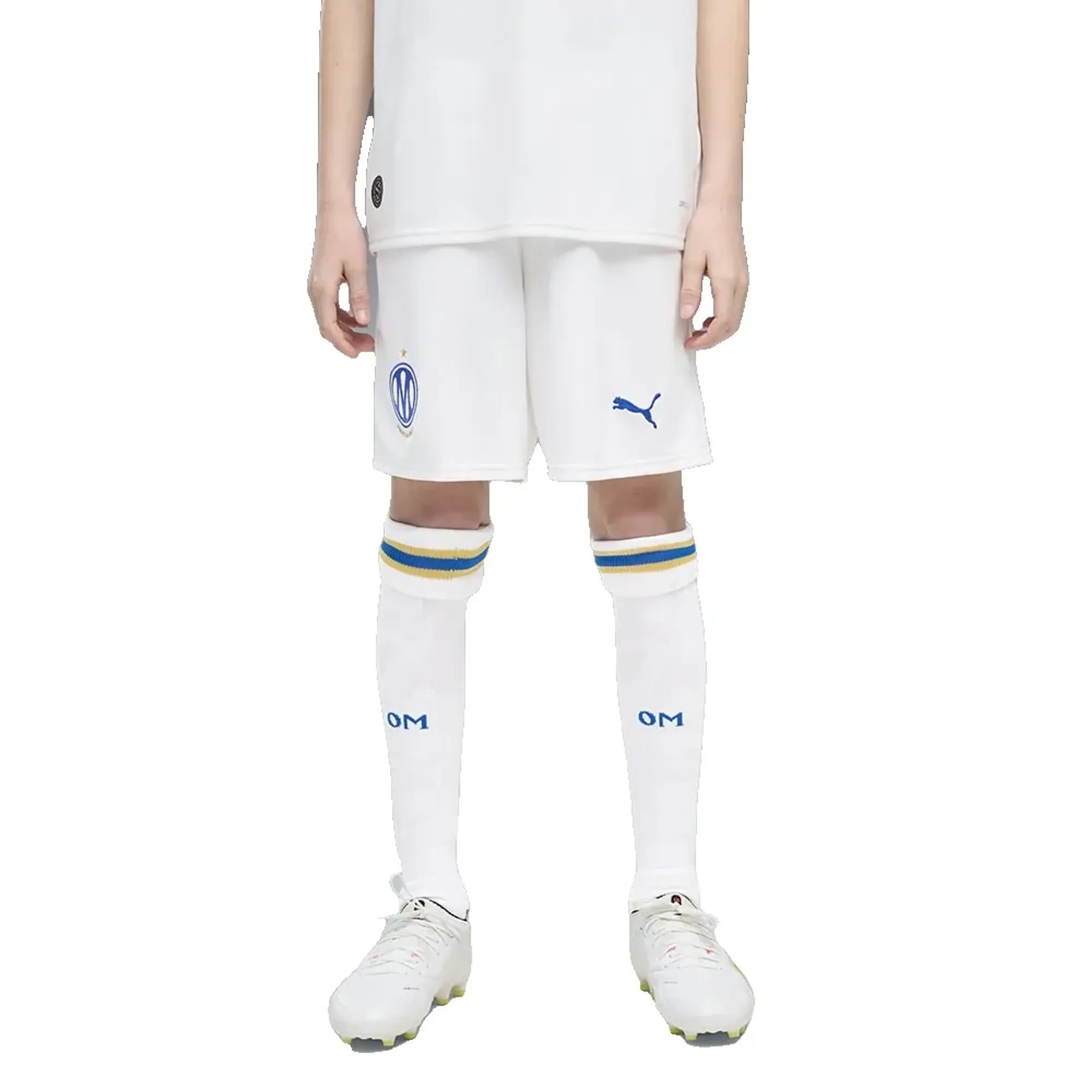 PUMA Olympique de Marseille Shorts Youth in White | Size 11-12 Youth