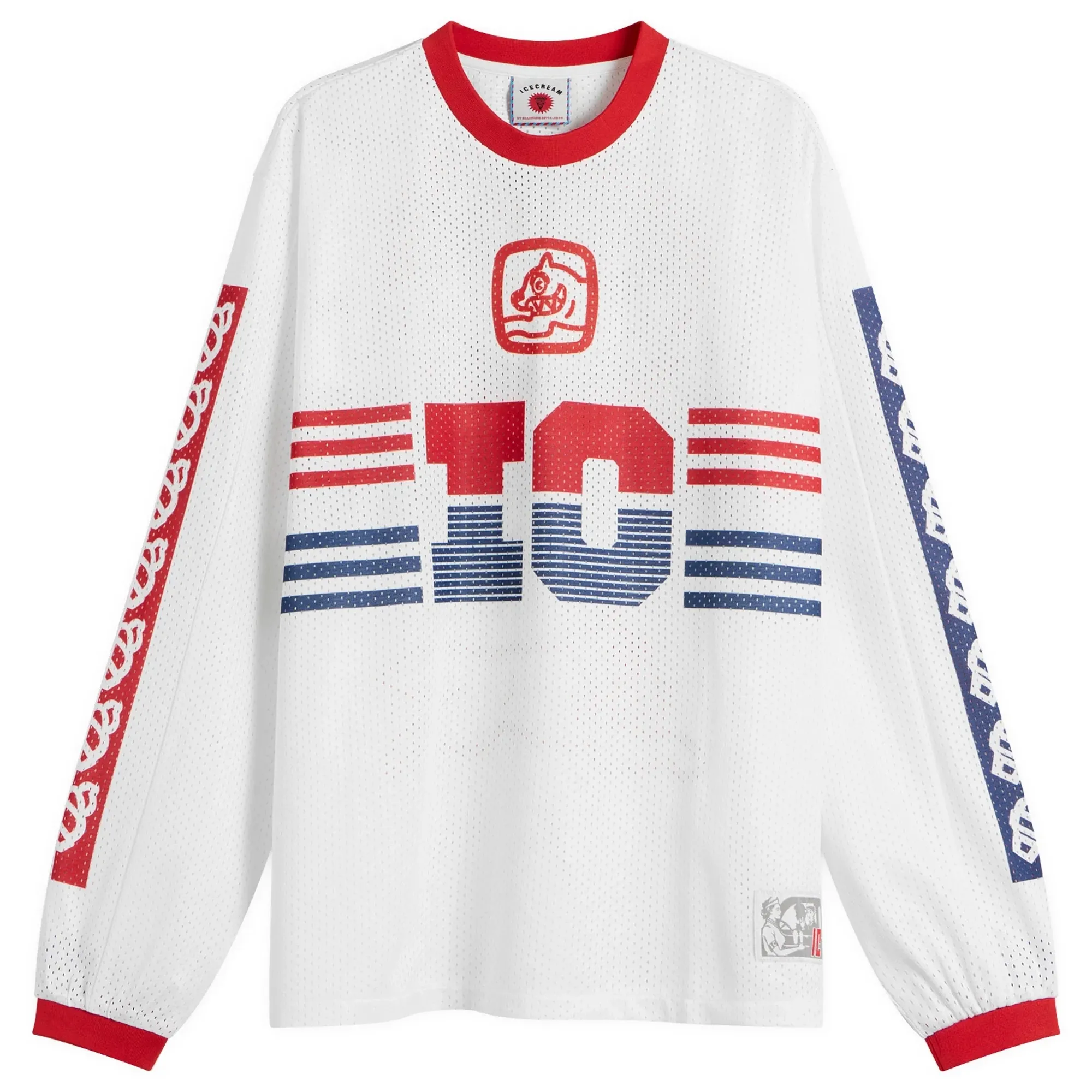ICECREAM Men's Moto Ls Mesh Shirt White