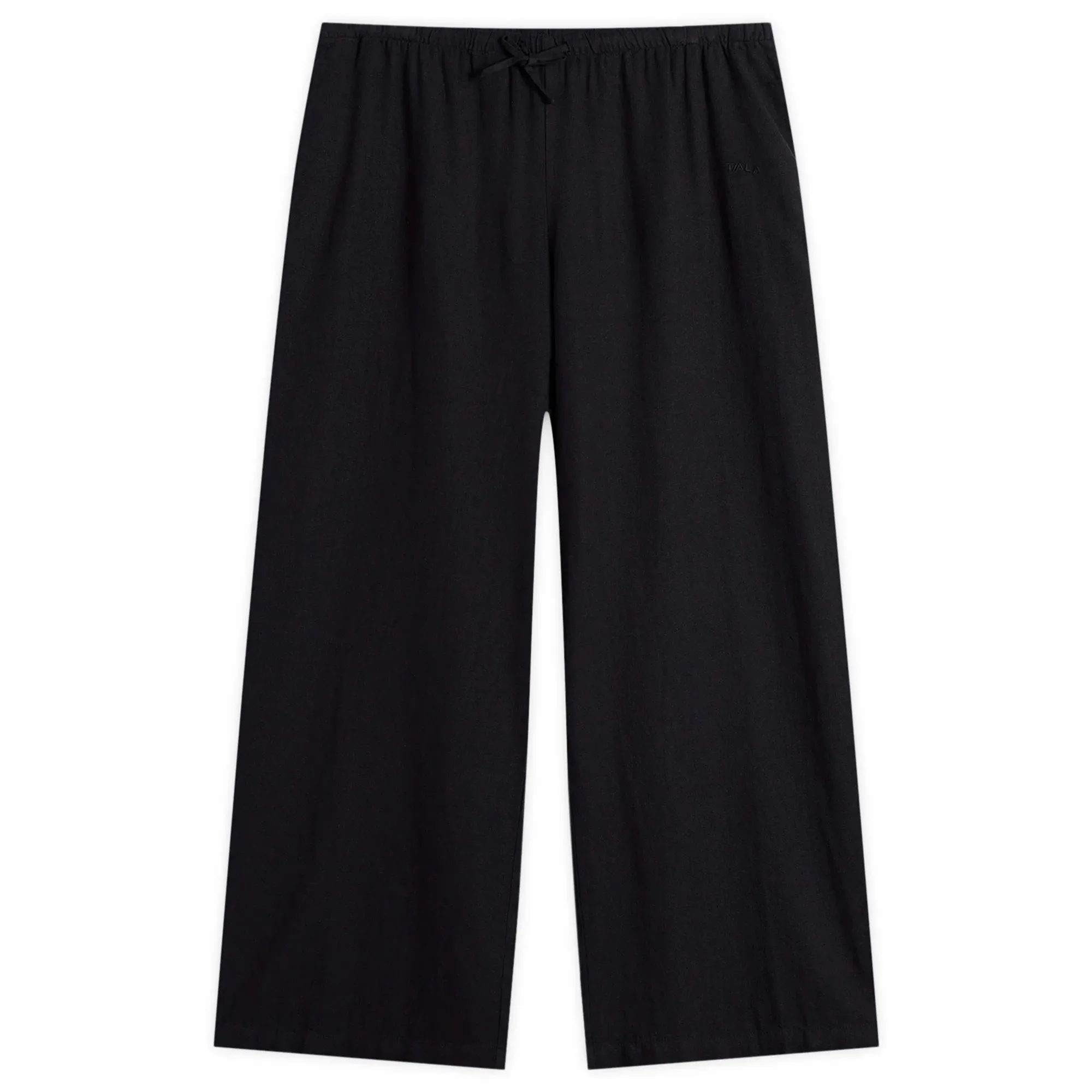 TALA Women's Soft Linen Drawstring Trousers Shadow Black