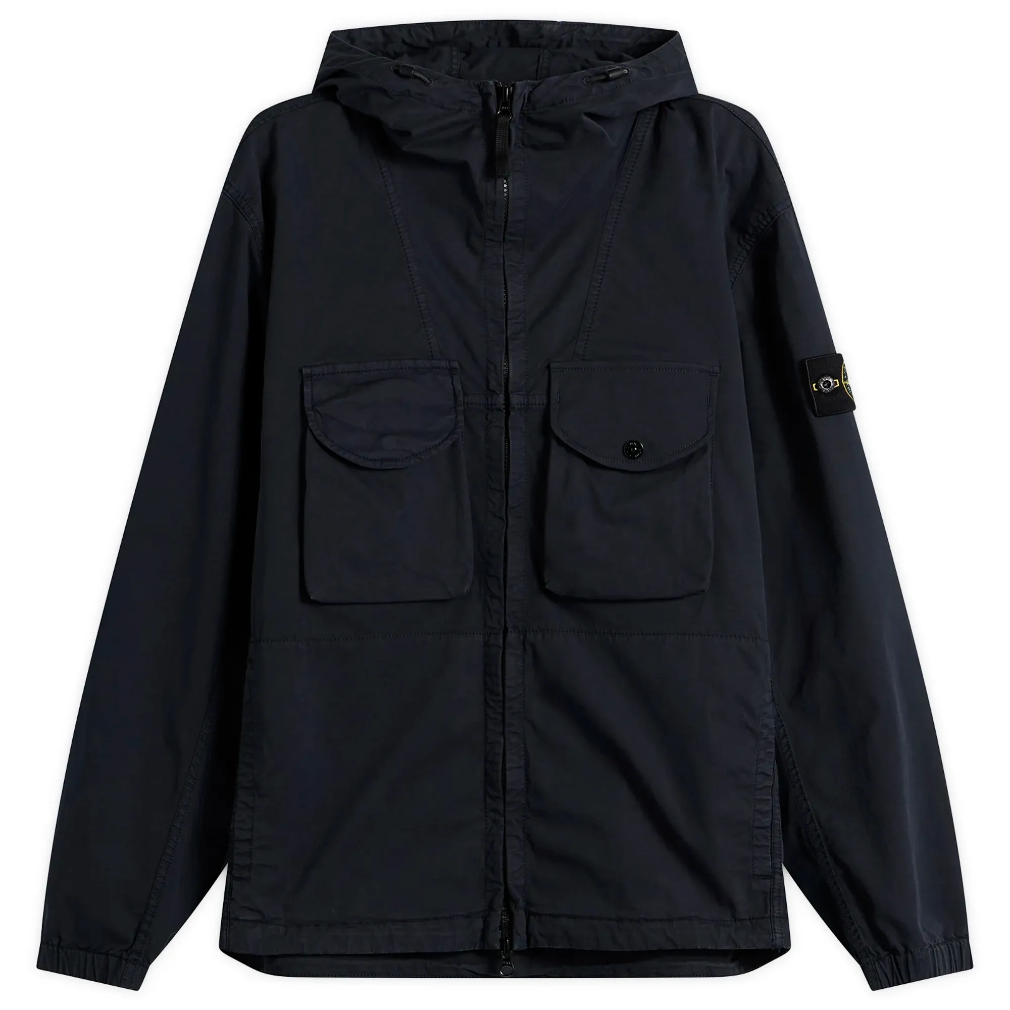 Stone Island Men's Organic Cotton Twill Hooded Jacket Navy Blue
