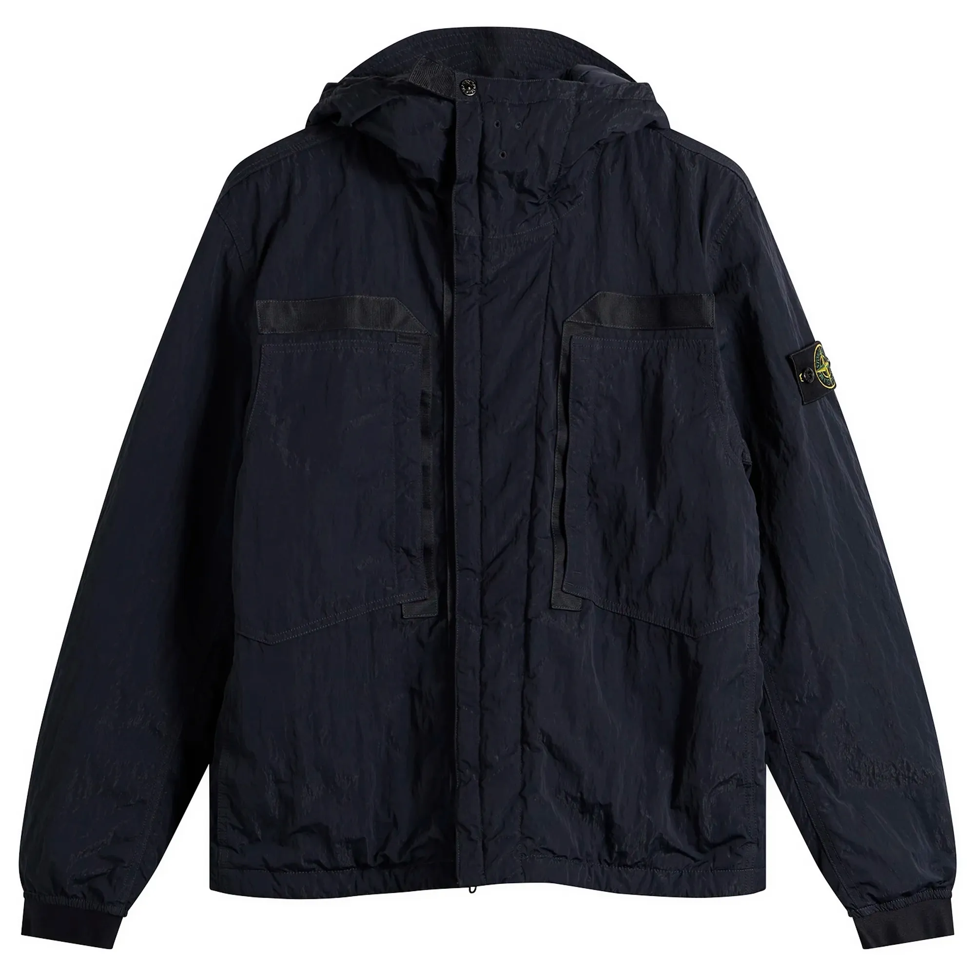 Stone Island Men's Warp Rib Nylon-TC Hooded Jacket Navy Blue
