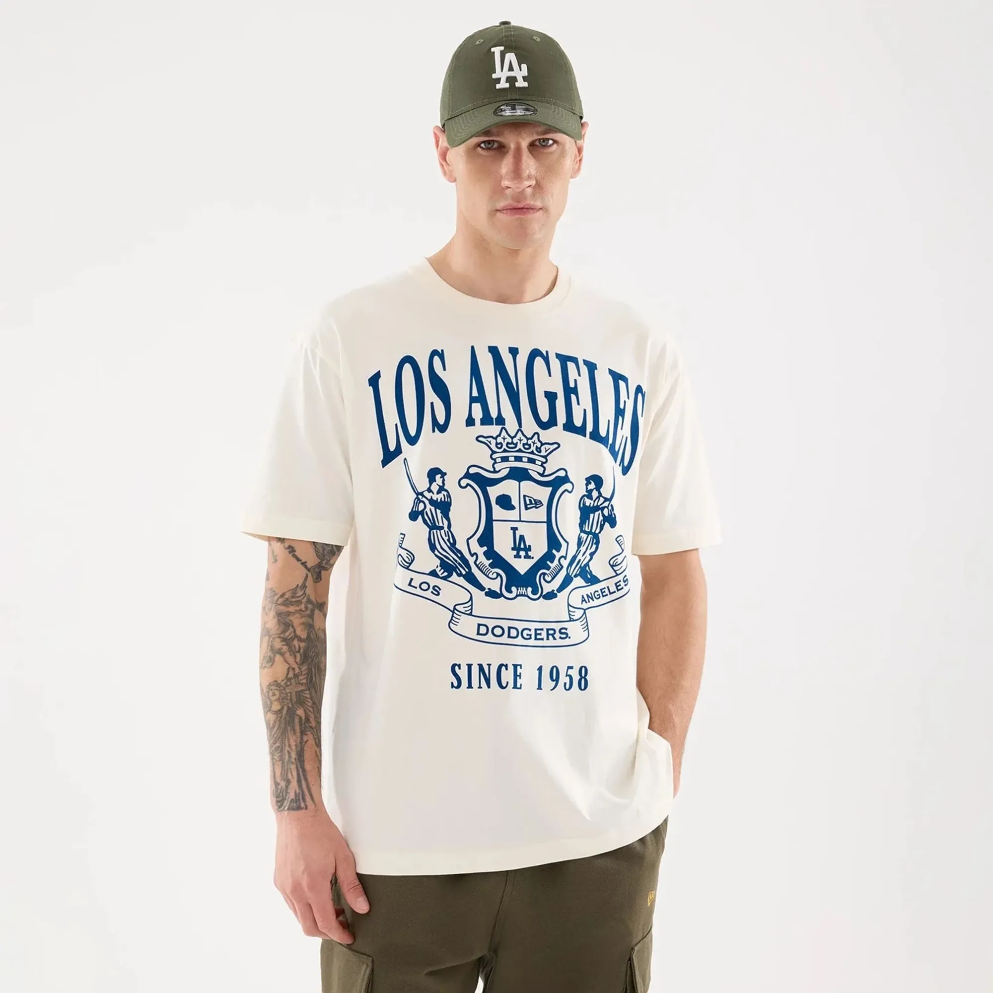 LA Dodgers MLB Life Graphic Light Beige T-Shirt New Era Cap adult unisex