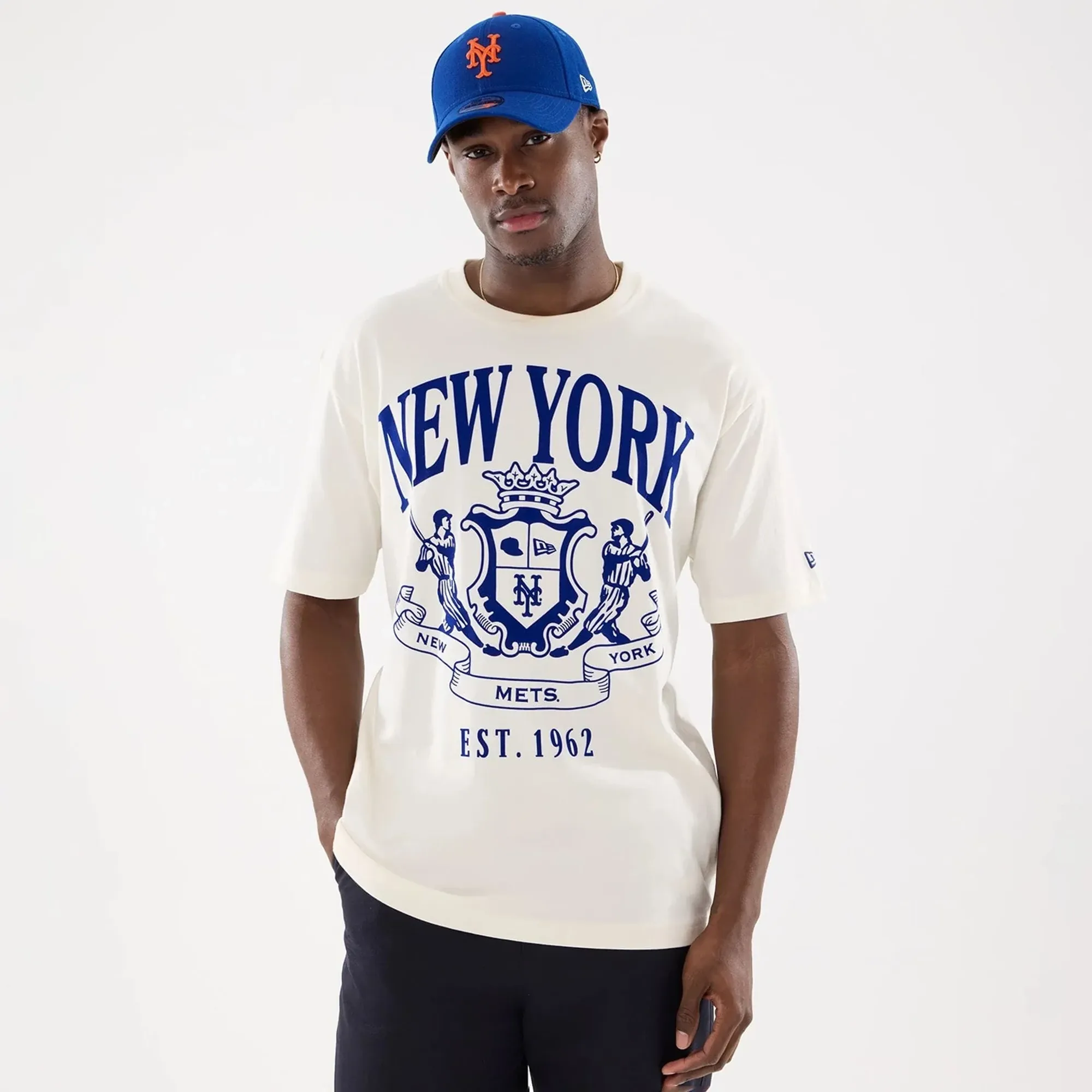New York Mets MLB Life Graphic Light Beige T-Shirt New Era Cap adult unisex