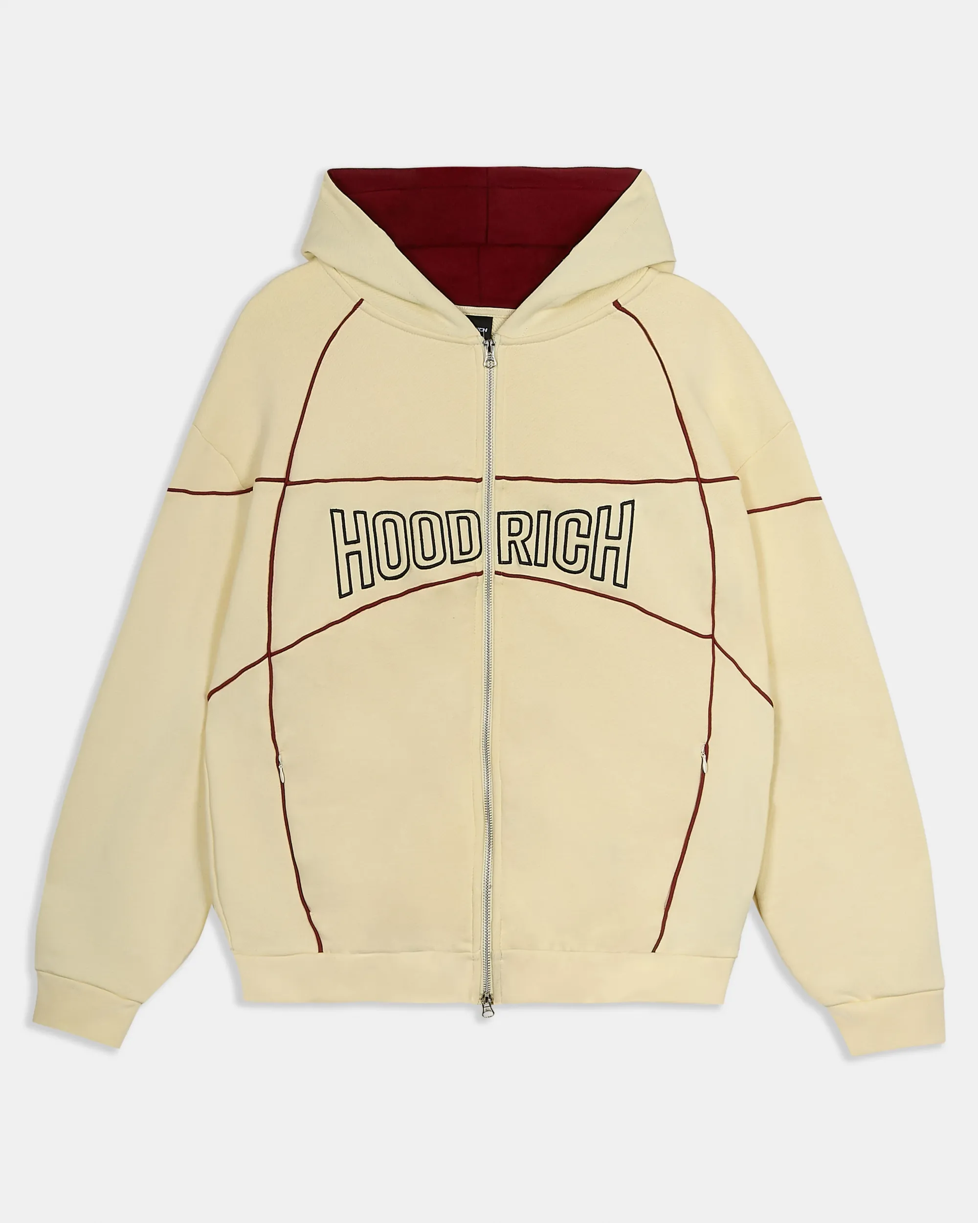 Hoodrich Trace Zip Relaxed Fit Hoodie - Ivory